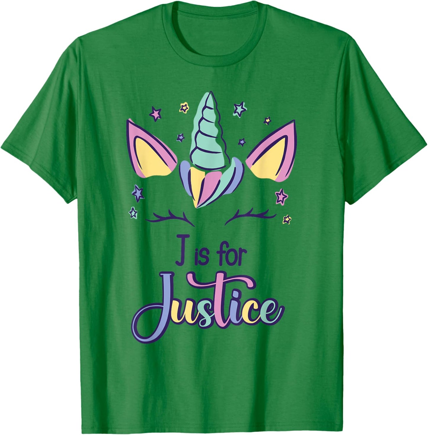 First Name Justice Personalized J Is For Justice T-Shirt - T-Shirt | Irish Green