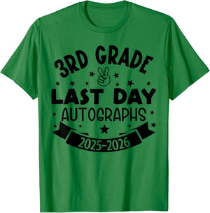 Last Day of School Autograph 3rd Grade Graduation Boys Girls T-Shirt - T-Shirt | Irish Green