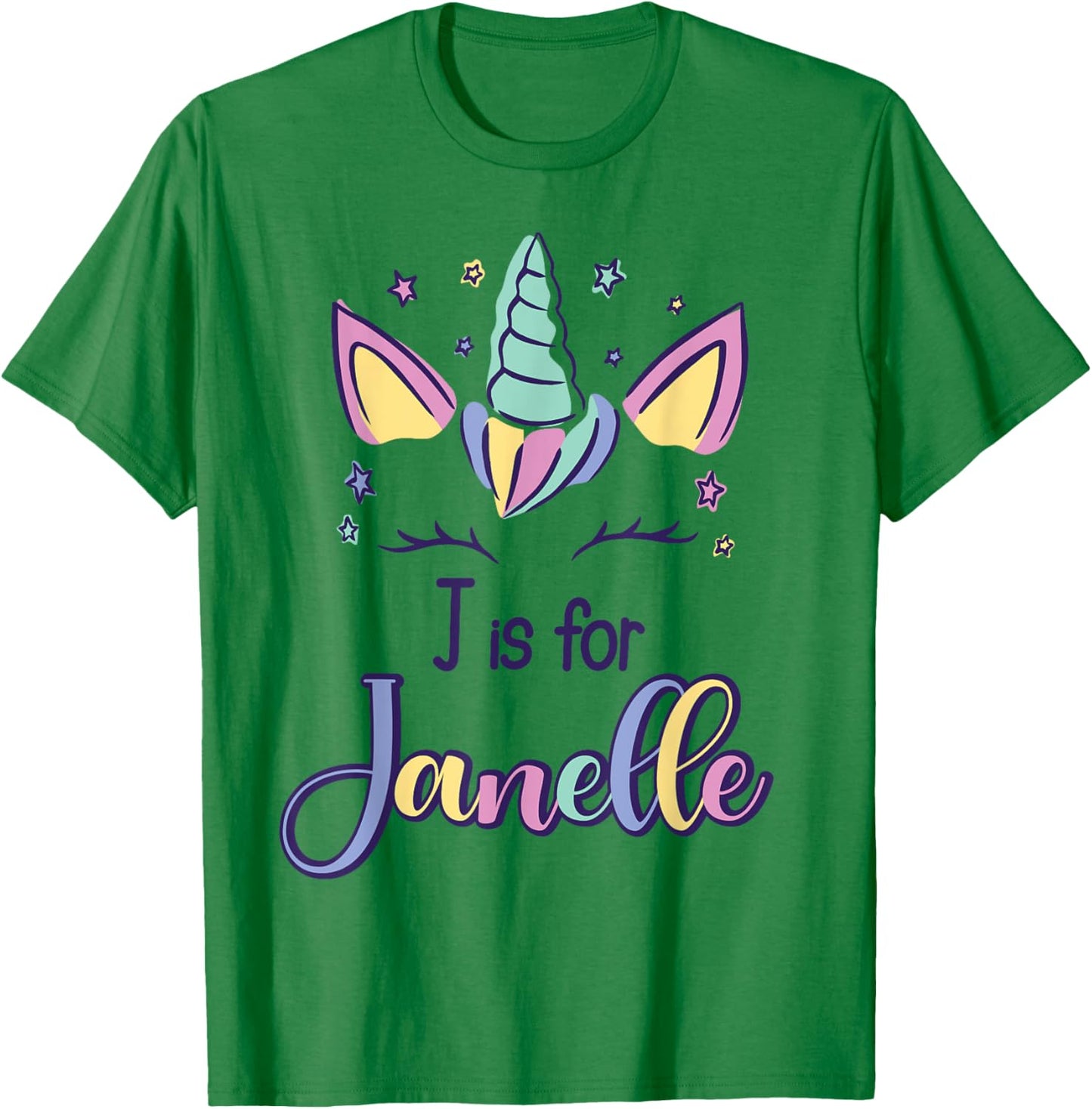 First Name Janelle Personalized J Is For Janelle T-Shirt - T-Shirt | Irish Green