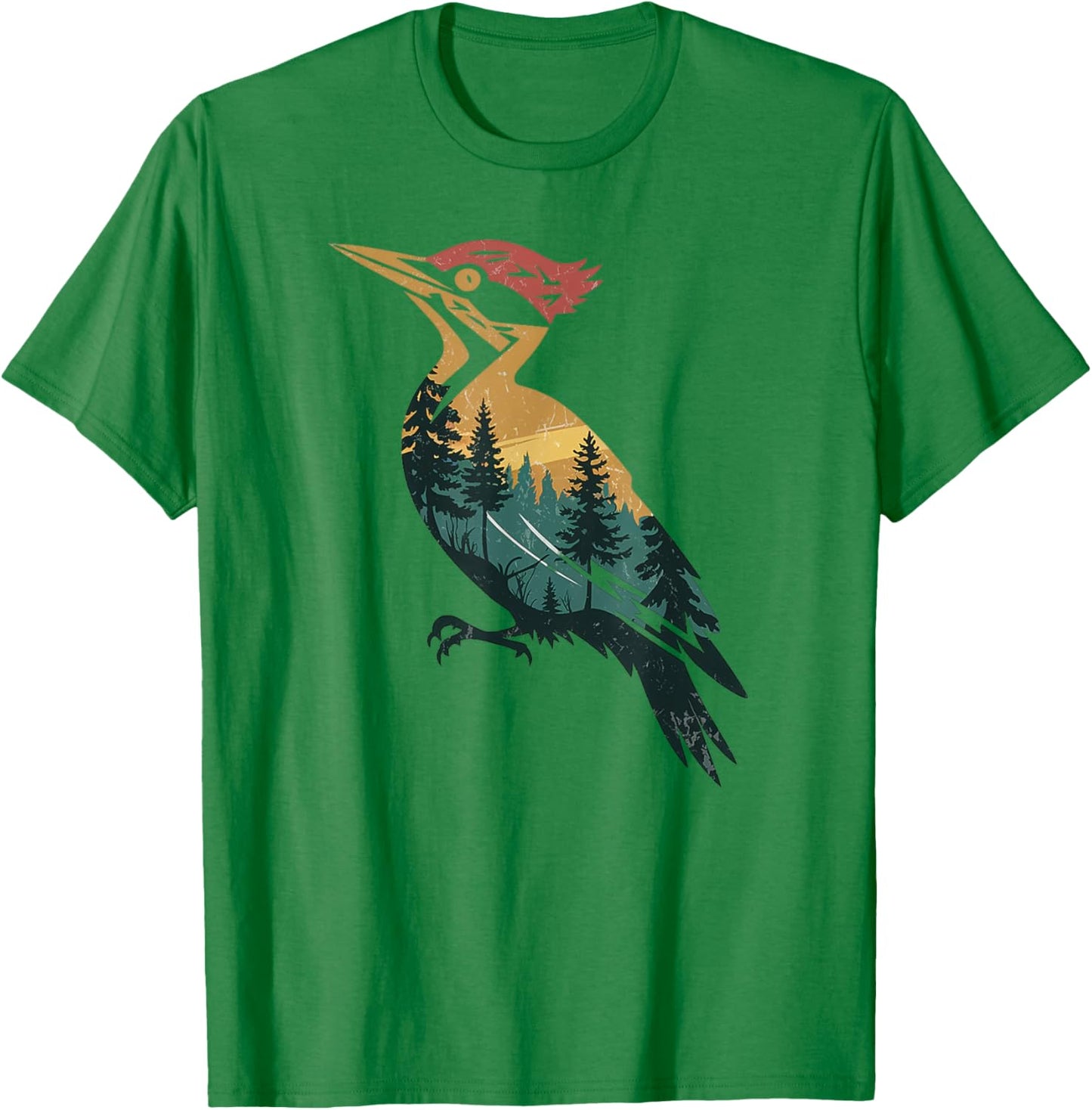 Woodpecker Hunting Hiking Outdoor Camping Forest Men Women T-Shirt - T-Shirt | Irish Green