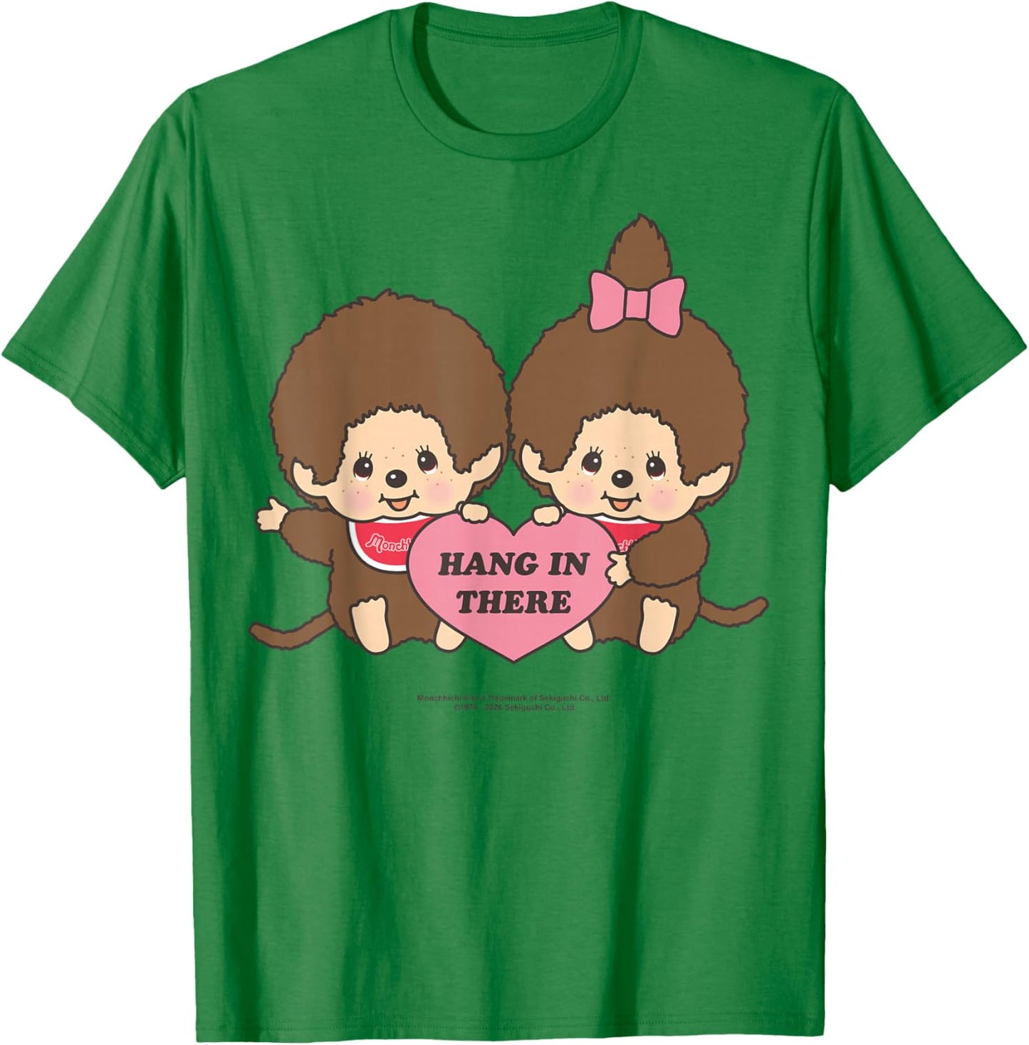 Monchhichi Hang in There Monchhichi-kun & Monchhichi-chan T-Shirt - T-Shirt | Irish Green