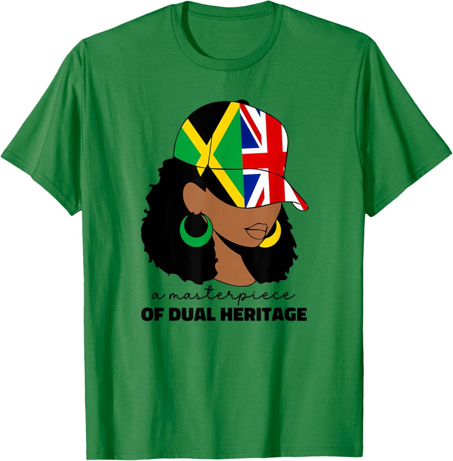 Half Britain And Jamaican British UK Jamaica Flag Girl Women T-Shirt - T-Shirt | Irish Green
