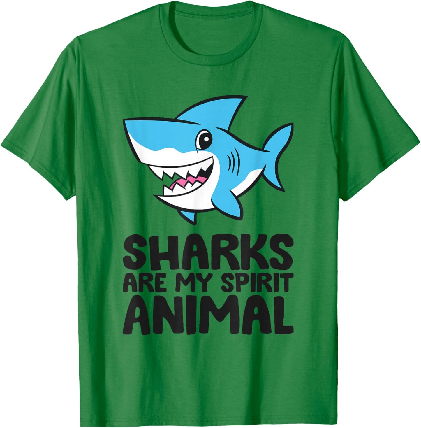 Funny Shark Lover Sharks Are My Spirit Animal T-Shirt - T-Shirt | Irish Green