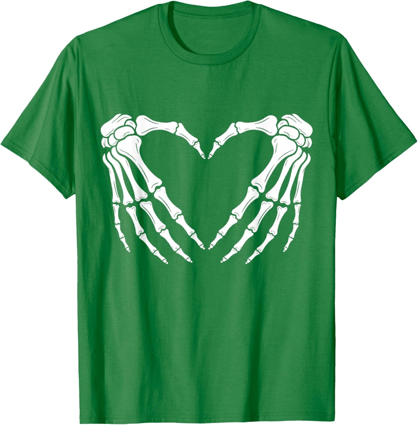 Skeleton Hands Heart Sign Red Halloween T-Shirt - T-Shirt | Irish Green