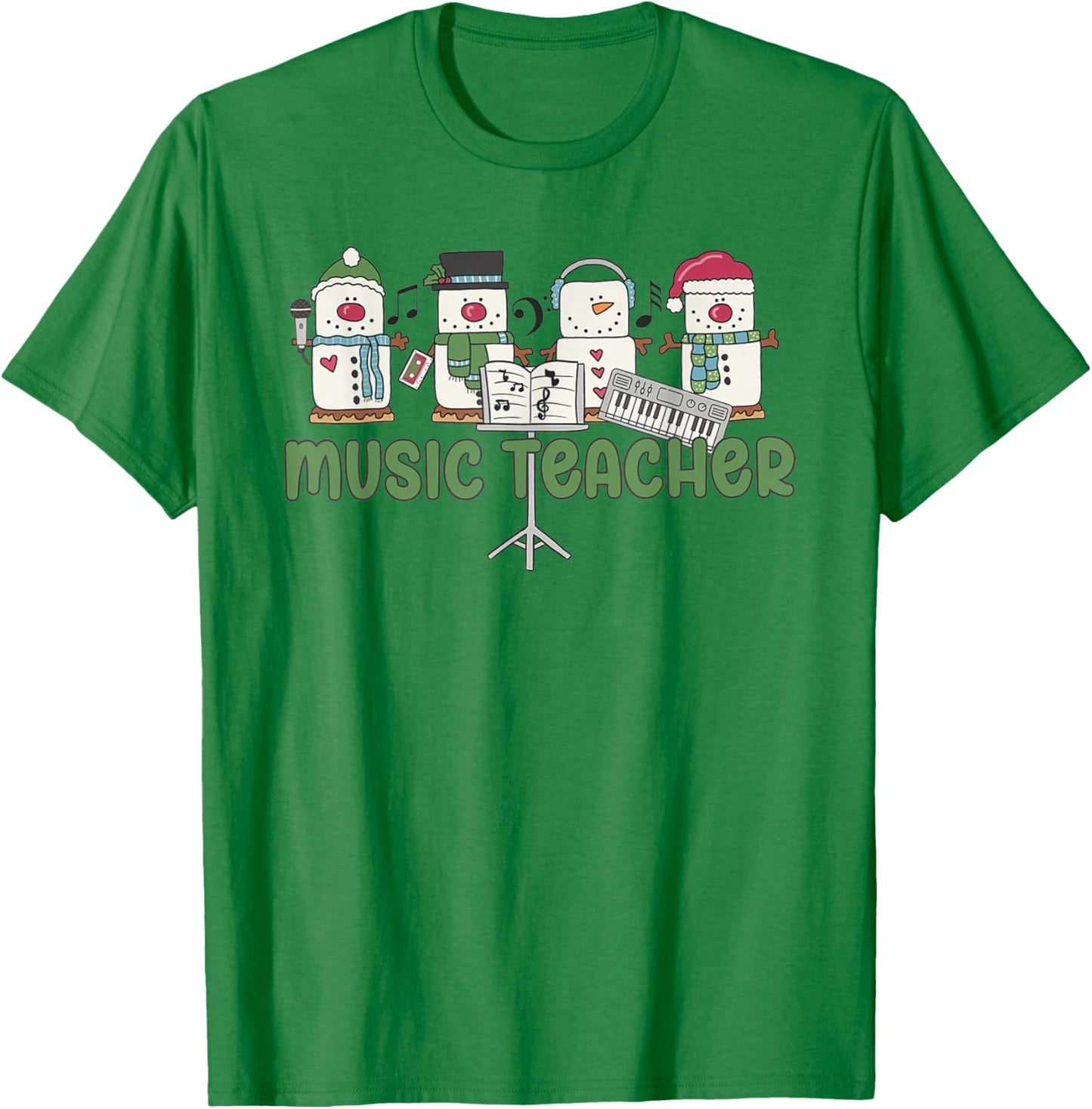 Music Teacher Christmas Holiday Wnter Music Instructor T-Shirt - T-Shirt | Irish Green