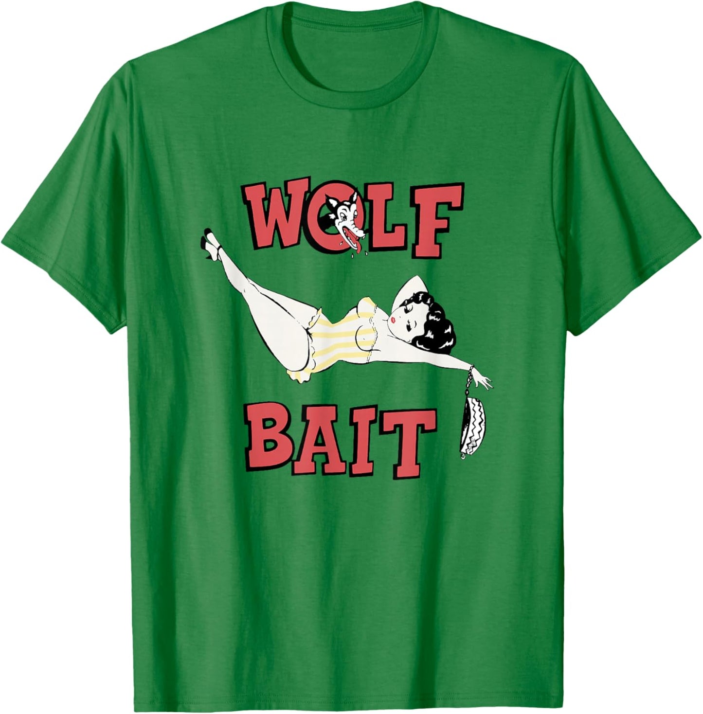 Wolf Bait Retro T-Shirt - T-Shirt | Irish Green