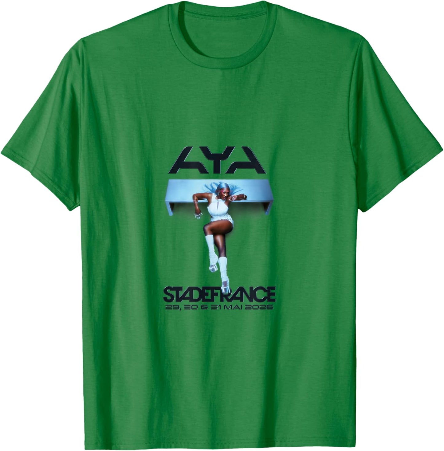 Aya Nakamura Merch Officiel Tournée Stade de France 2026 T-Shirt - T-Shirt | Irish Green