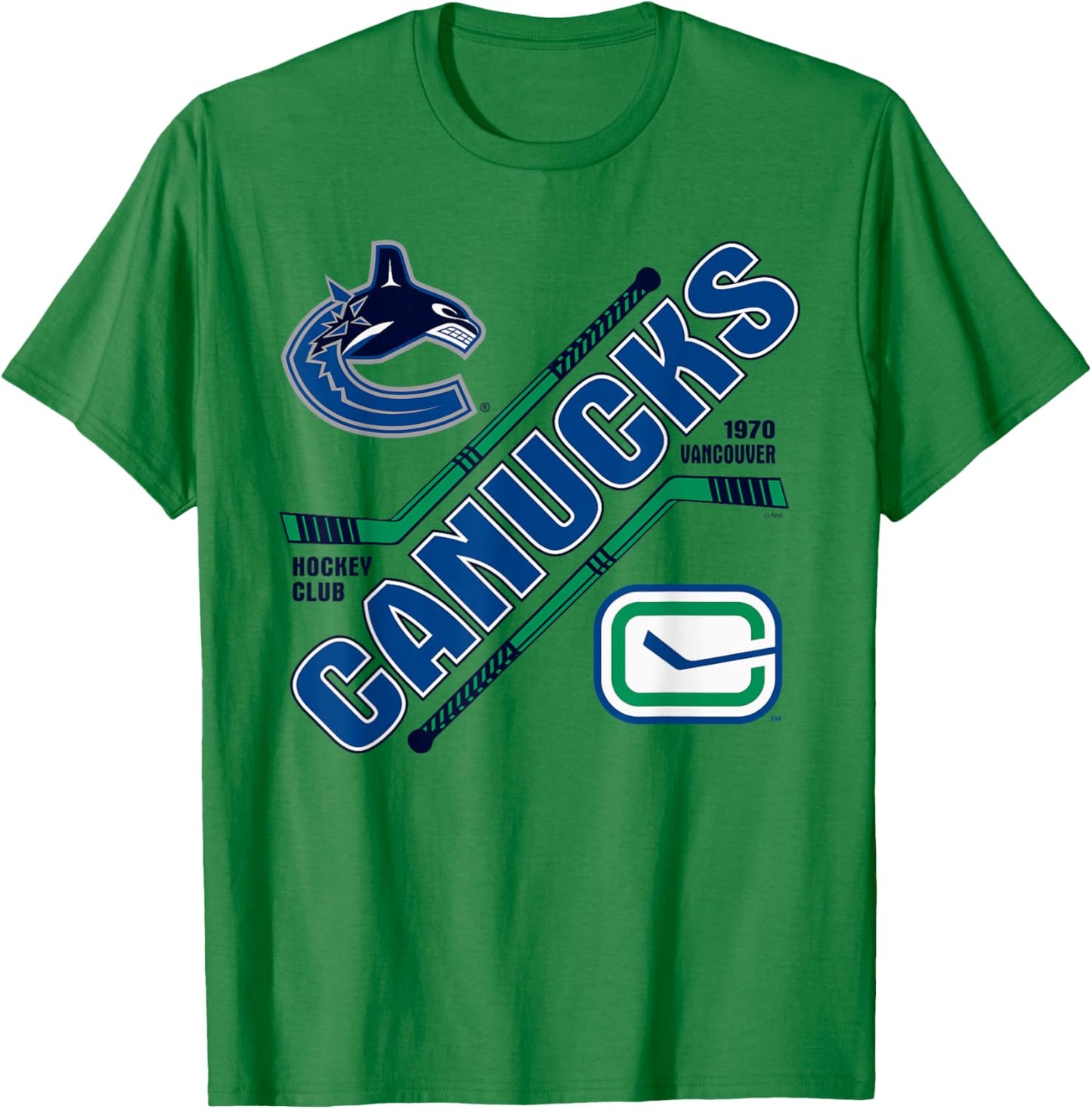Vancouver Canucks Force Gray Officially Licensed T-Shirt - T-Shirt | Irish Green