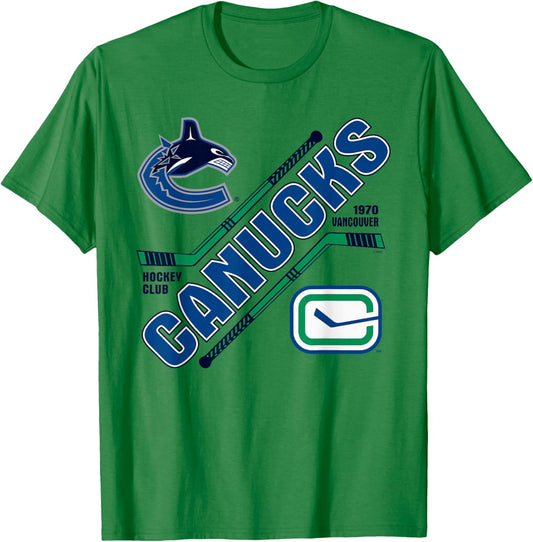 Vancouver Canucks Force Gray Officially Licensed T-Shirt - T-Shirt | Irish Green
