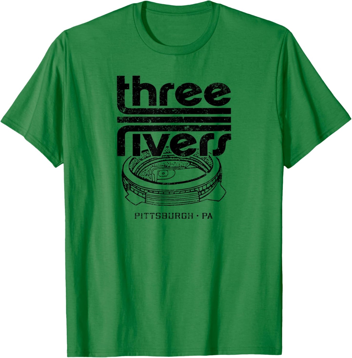Three Rivers Stadium Pittsburgh PA Vintage 70s Sports T-Shirt - T-Shirt | Irish Green
