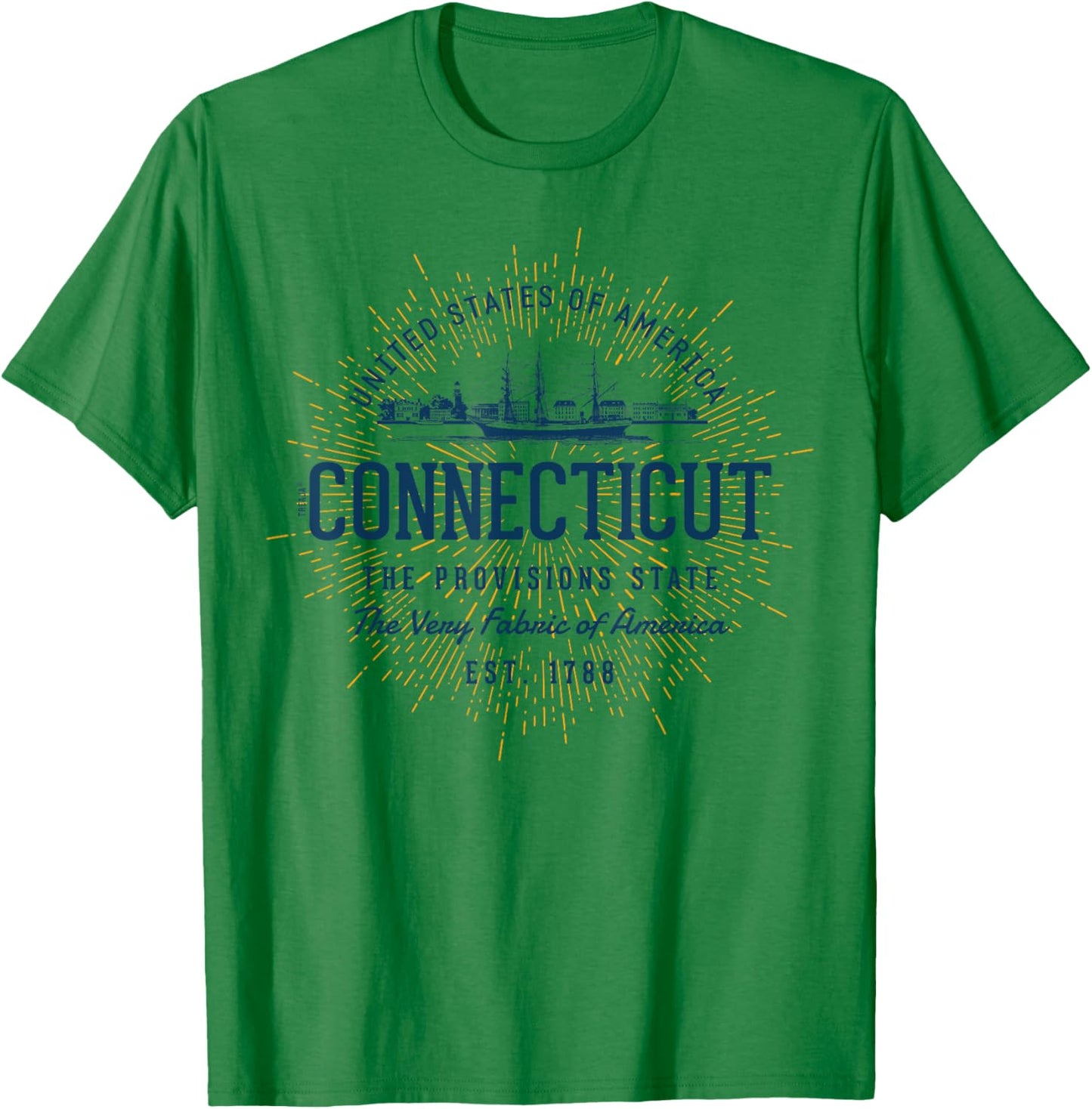 Vintage Styled State of Connecticut Retro T-Shirt - T-Shirt | Irish Green