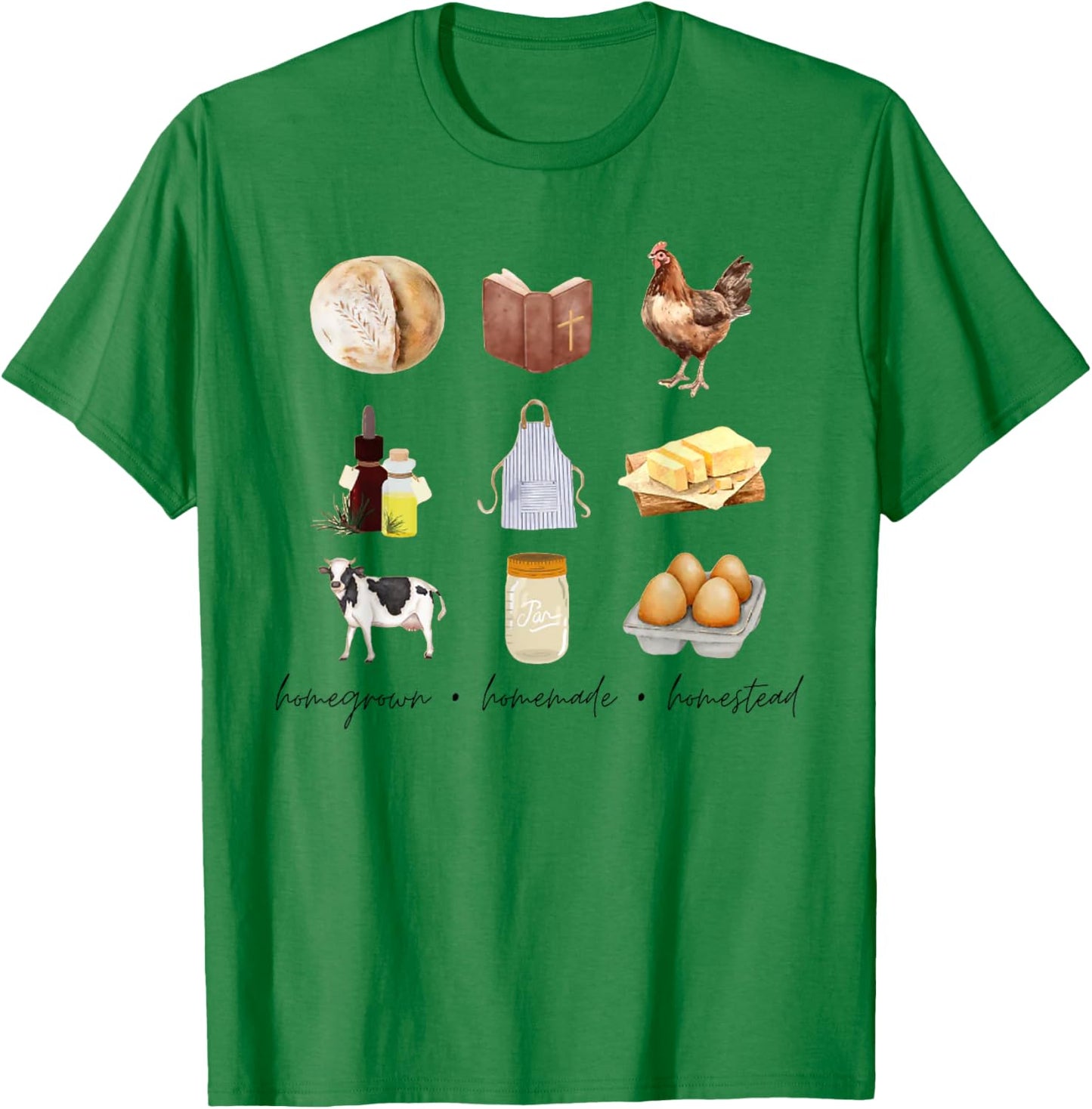 Homegrown Homemade Homestead , Small T-Shirt - T-Shirt | Irish Green