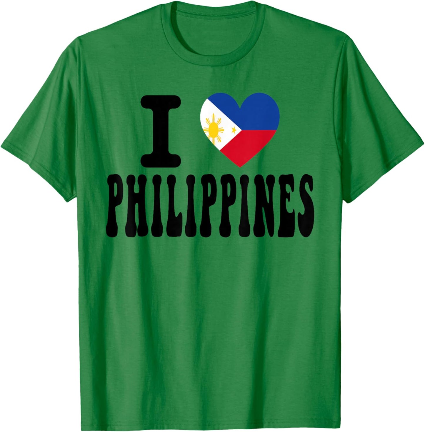 Souvenir de Voyage rétro avec Inscription « I Love Philippines » en Forme de cœur T-Shirt - T-Shirt | Irish Green