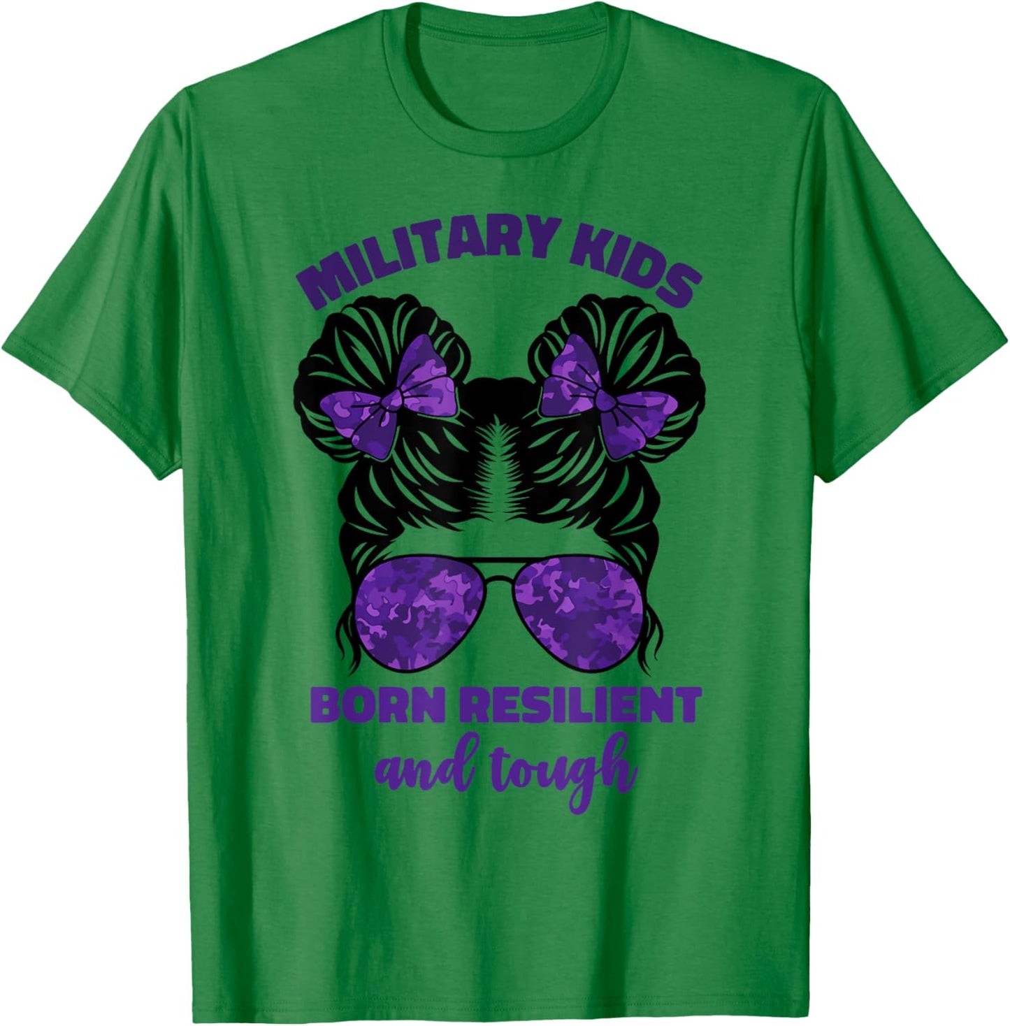 Purple Up For Military Kids Girls Month Of Military Child T-Shirt - T-Shirt | Irish Green