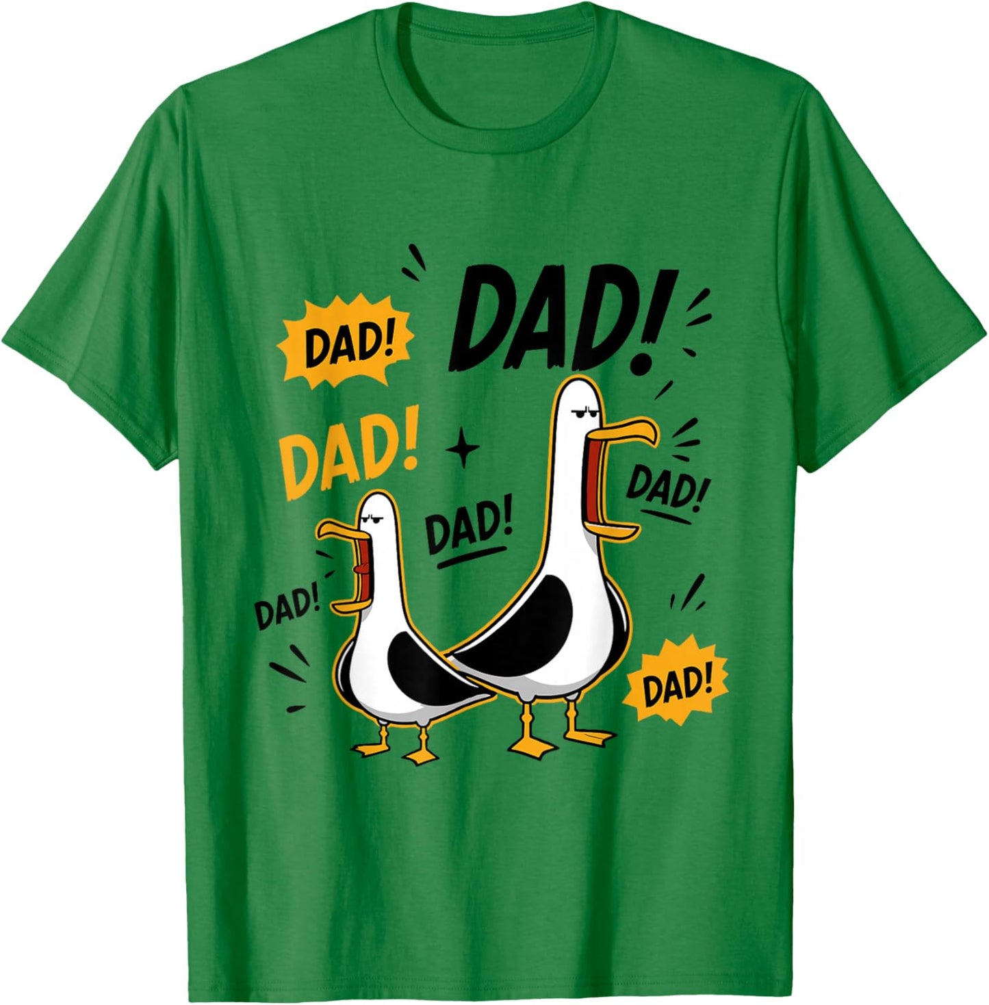 Funny Seagull Dad Father's Day Papa Seagulls T-Shirt - T-Shirt | Irish Green