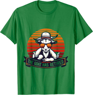 the goat has retired men Retirement goat Pension plan T-Shirt - T-Shirt | Irish Green