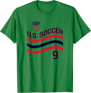 Ricardo Pepi 9 White USMNT Officially Licensed T-Shirt - T-Shirt | Irish Green