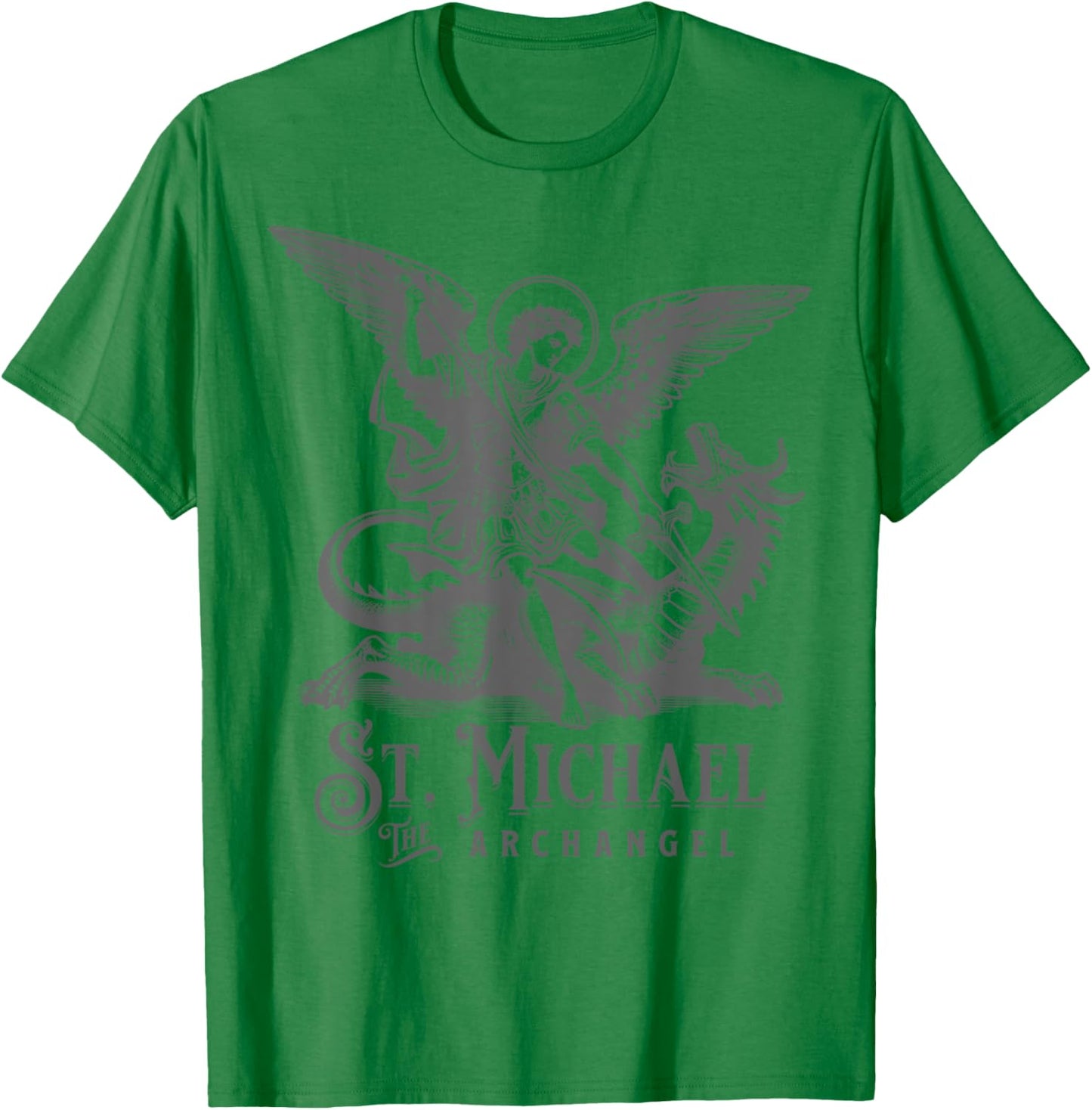 St Michael the Archangel Catholic Christian Saint T-Shirt - T-Shirt | Irish Green