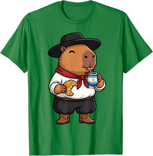 Argentinian Capybara Yerba Mate Argentine Gaucho Capibara T-Shirt - T-Shirt | Irish Green