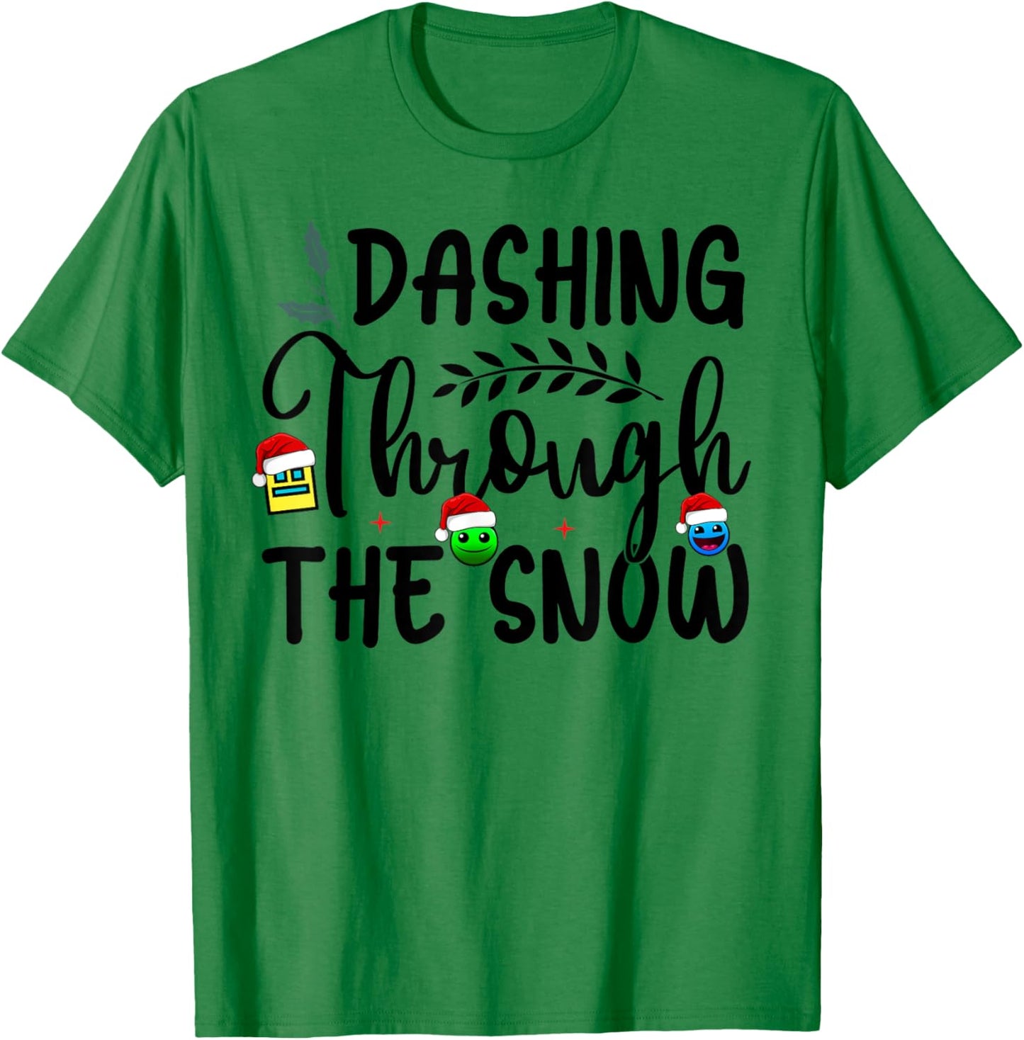 Geometry Dashing Through The Snow Sleep Dash Game Christmas T-Shirt - T-Shirt | Irish Green