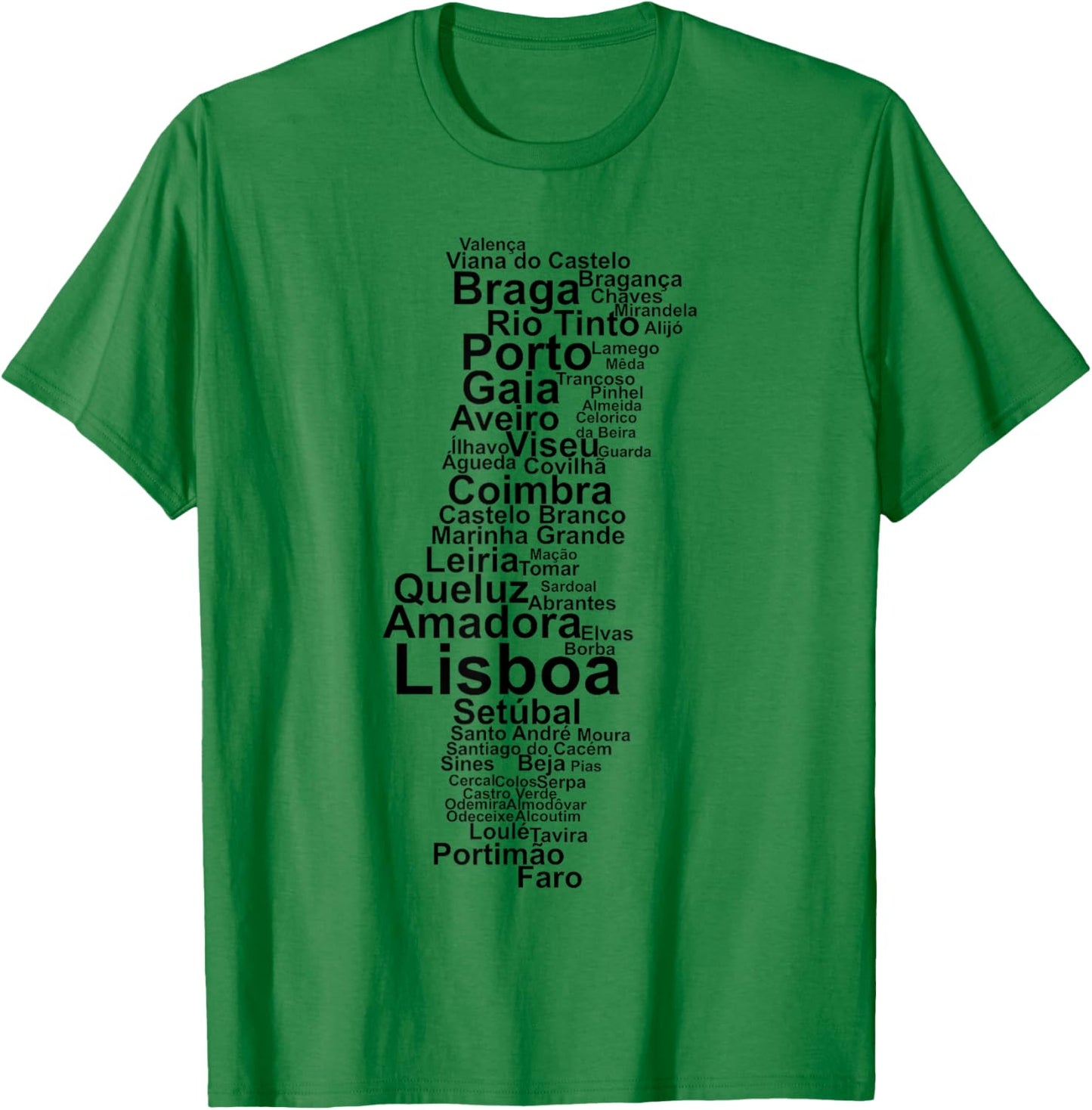 Portugal Towns, Portugal Outline, Portugal Travel, Portugal T-Shirt - T-Shirt | Irish Green