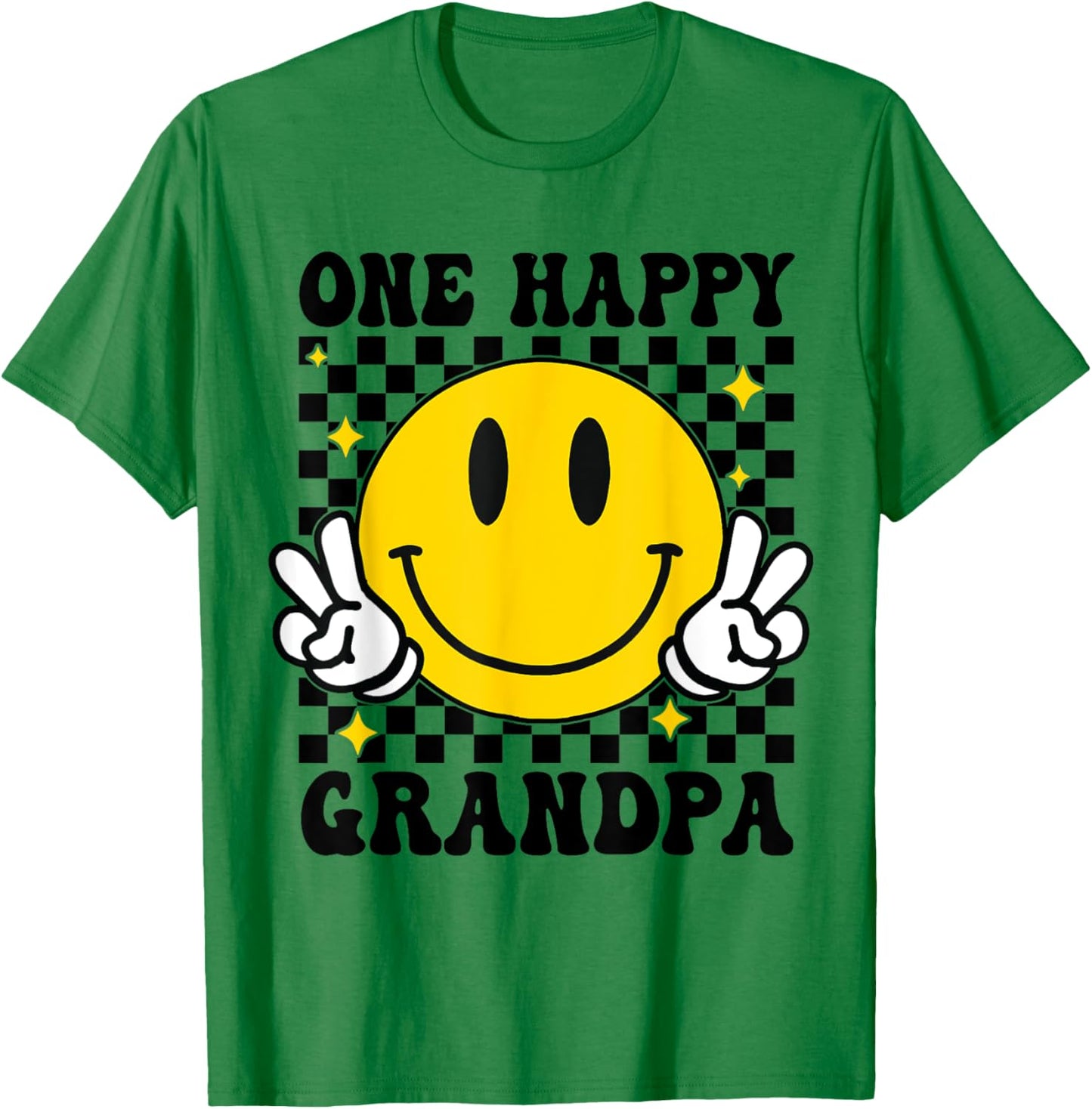 One Happy Dude Grandpa happy face 1st Birthday Family T-Shirt - T-Shirt | Irish Green