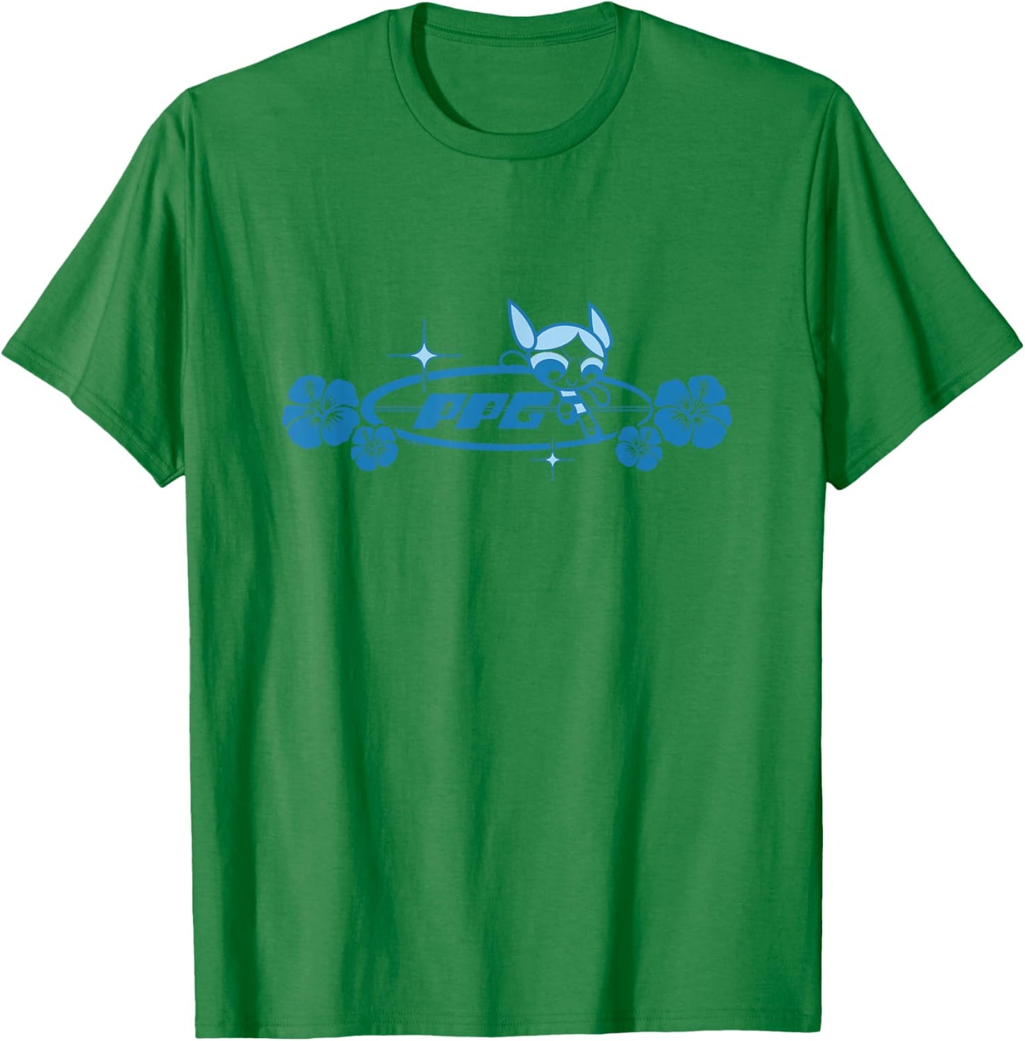 The Powerpuff Girls PPG Bubbles Retro Surf Logo T-Shirt - T-Shirt | Irish Green