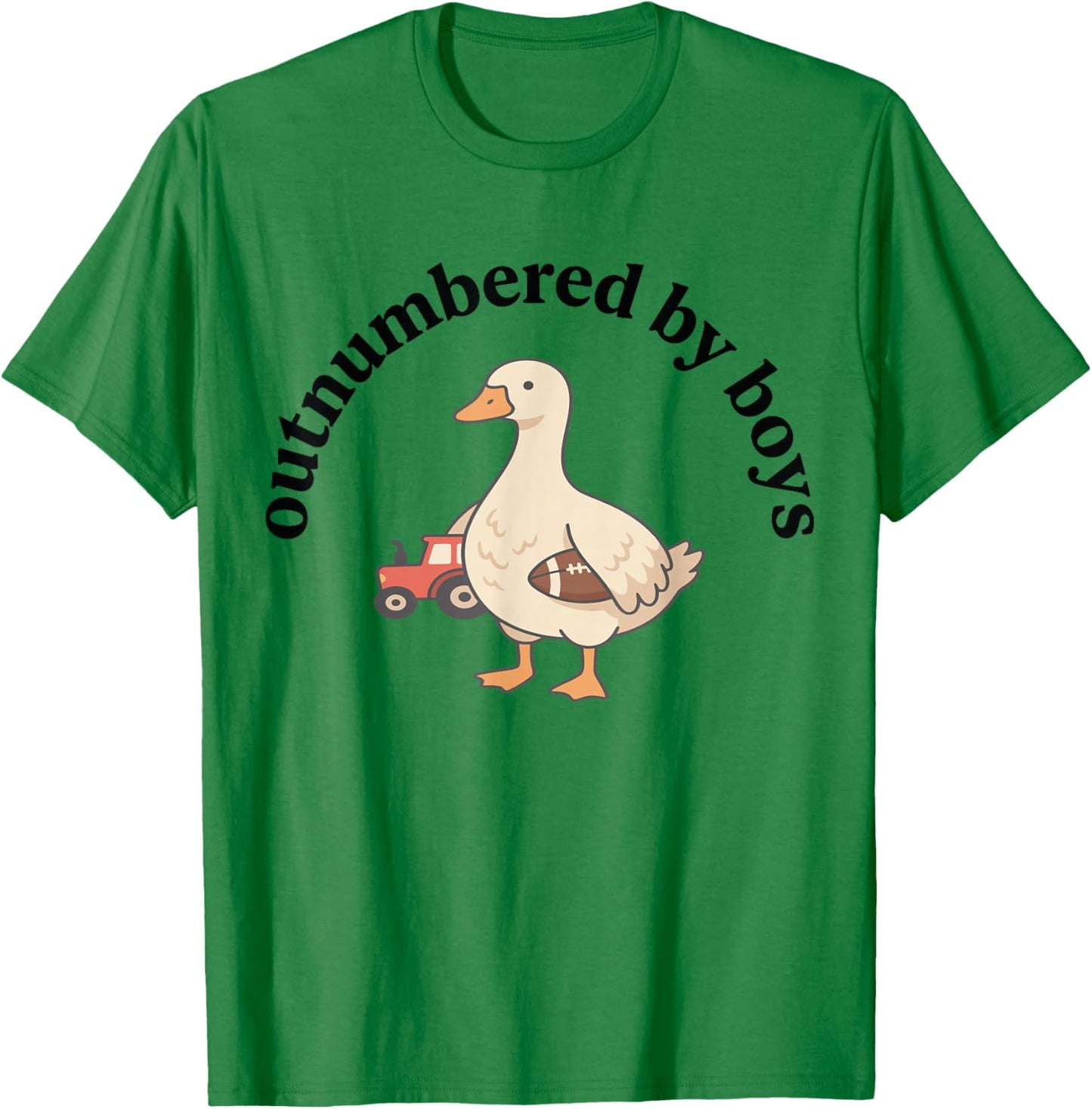 Outnumbered By Boys Funny Mom Baseball Goose Mothers Day T-Shirt - T-Shirt | Irish Green
