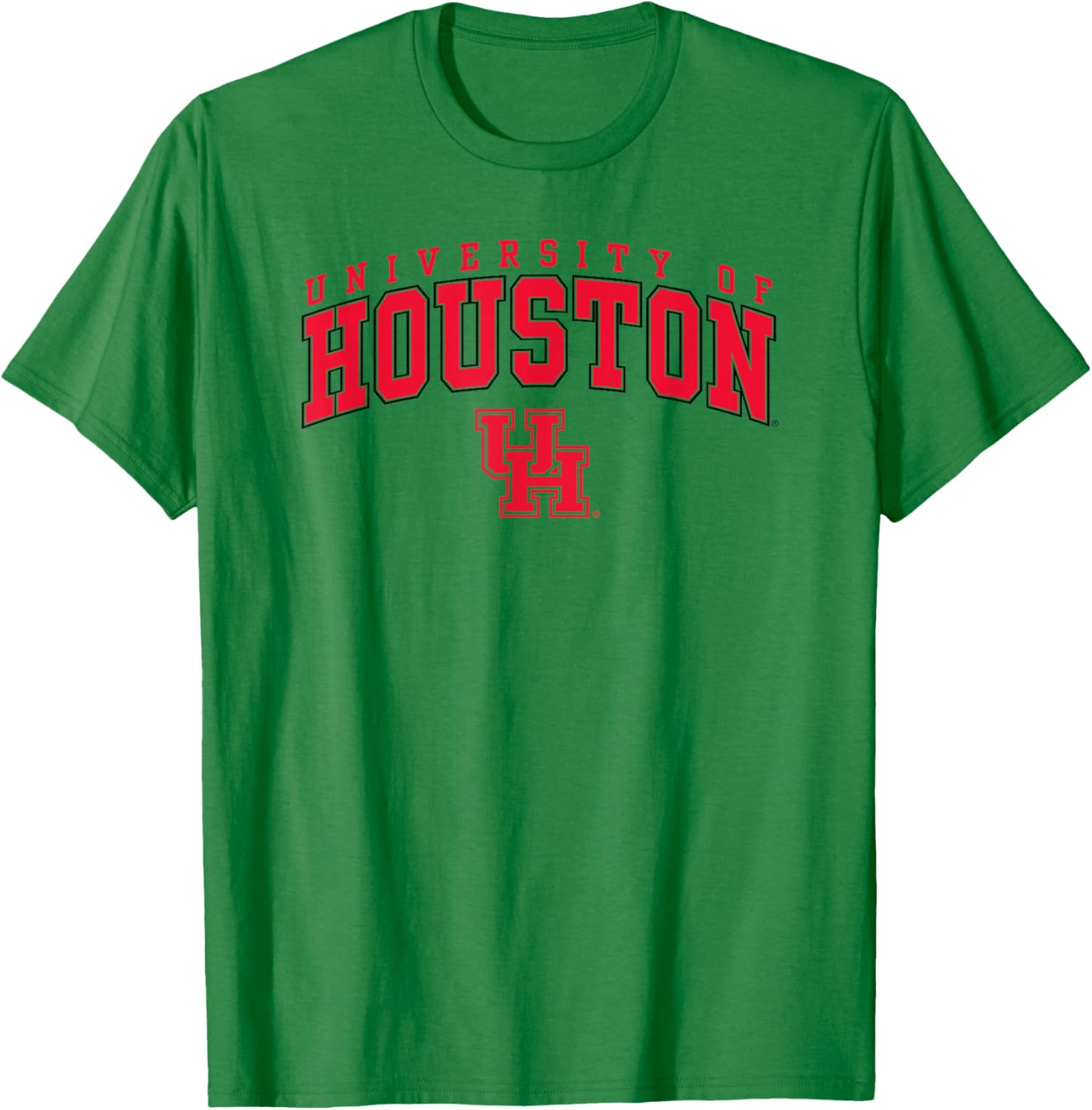 Houston Cougars Arch Over White Officially Licensed T-Shirt - T-Shirt | Irish Green