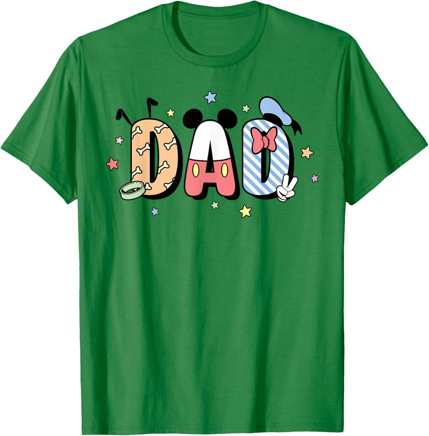 Disney Mickey and Friends Father's Day Dad Pluto Mickey T-Shirt - T-Shirt | Irish Green