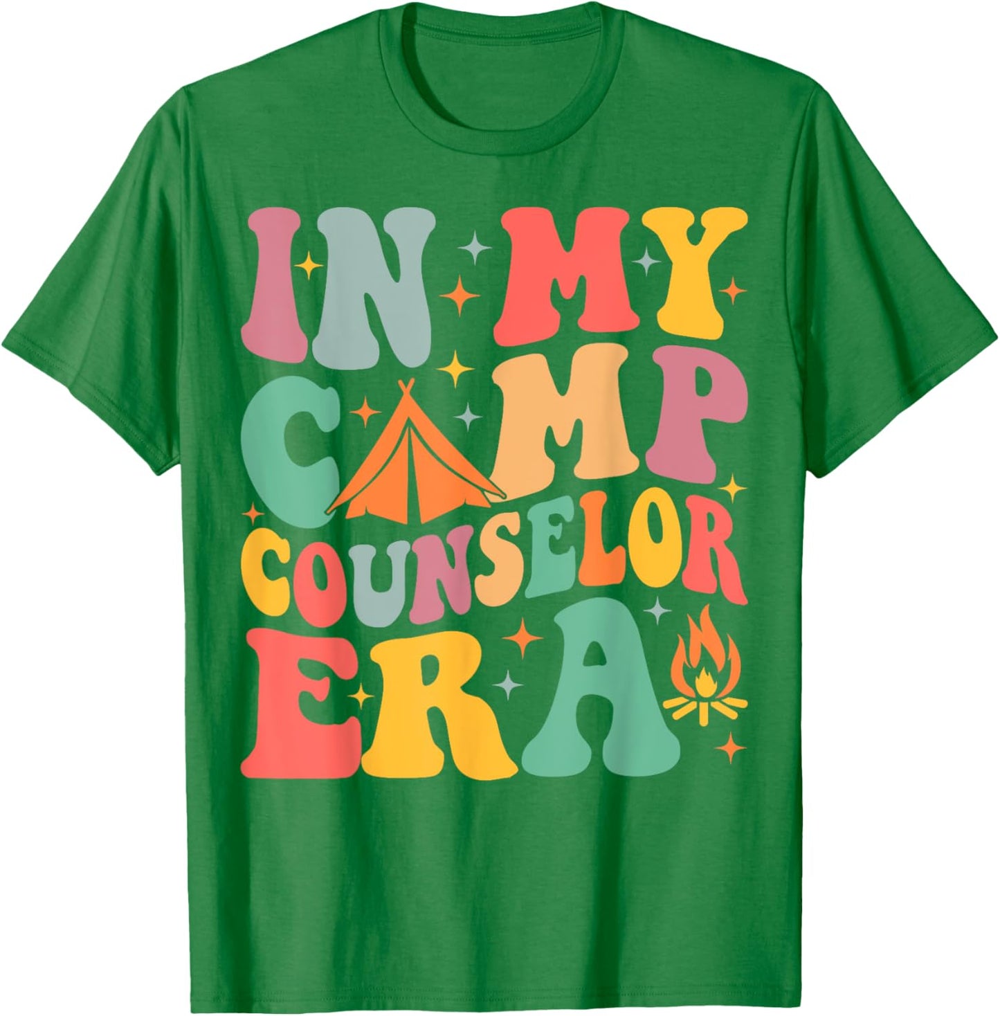 In My Camp Counselor Era Groovy Summer Camp Counselor T-Shirt - T-Shirt | Irish Green
