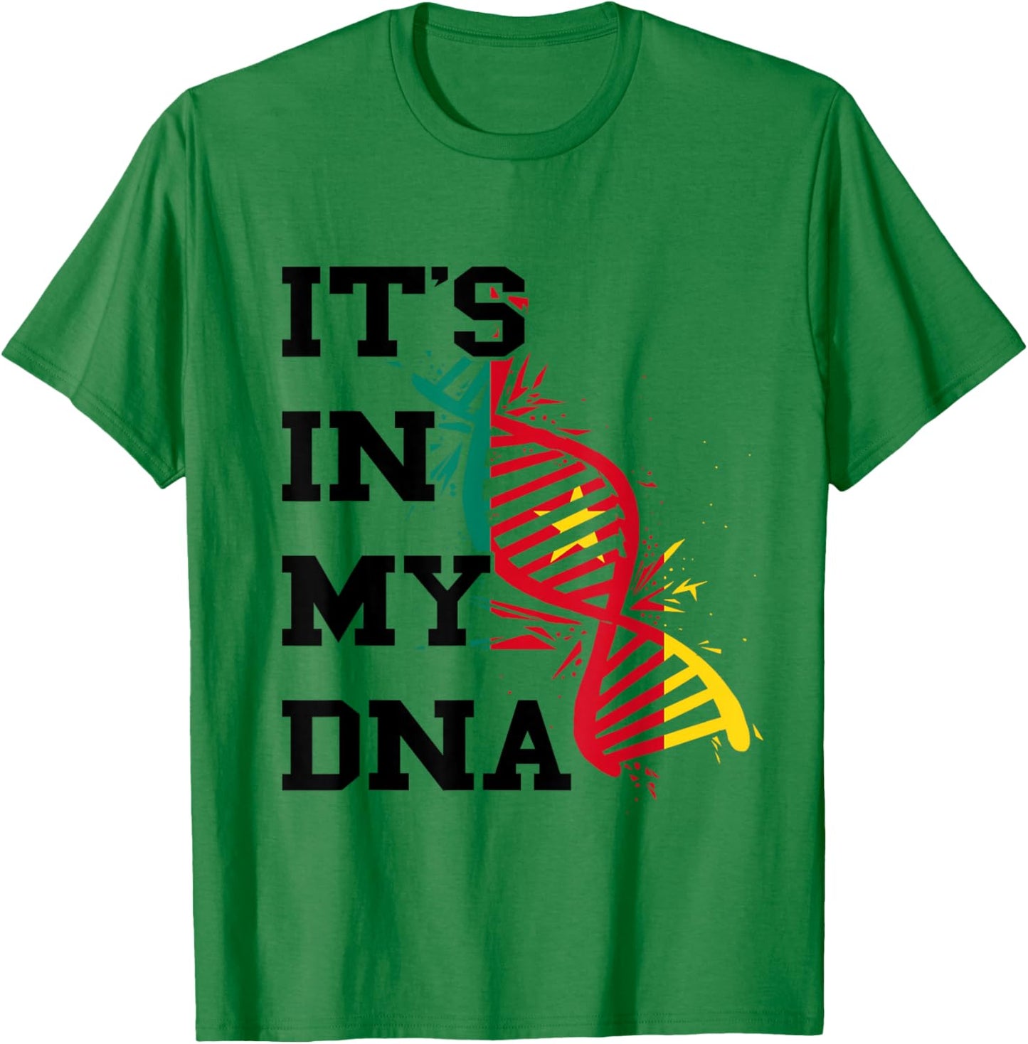 Cameroon Flag DNA Cameroonian Roots Cameroonian Pride T-Shirt - T-Shirt | Irish Green