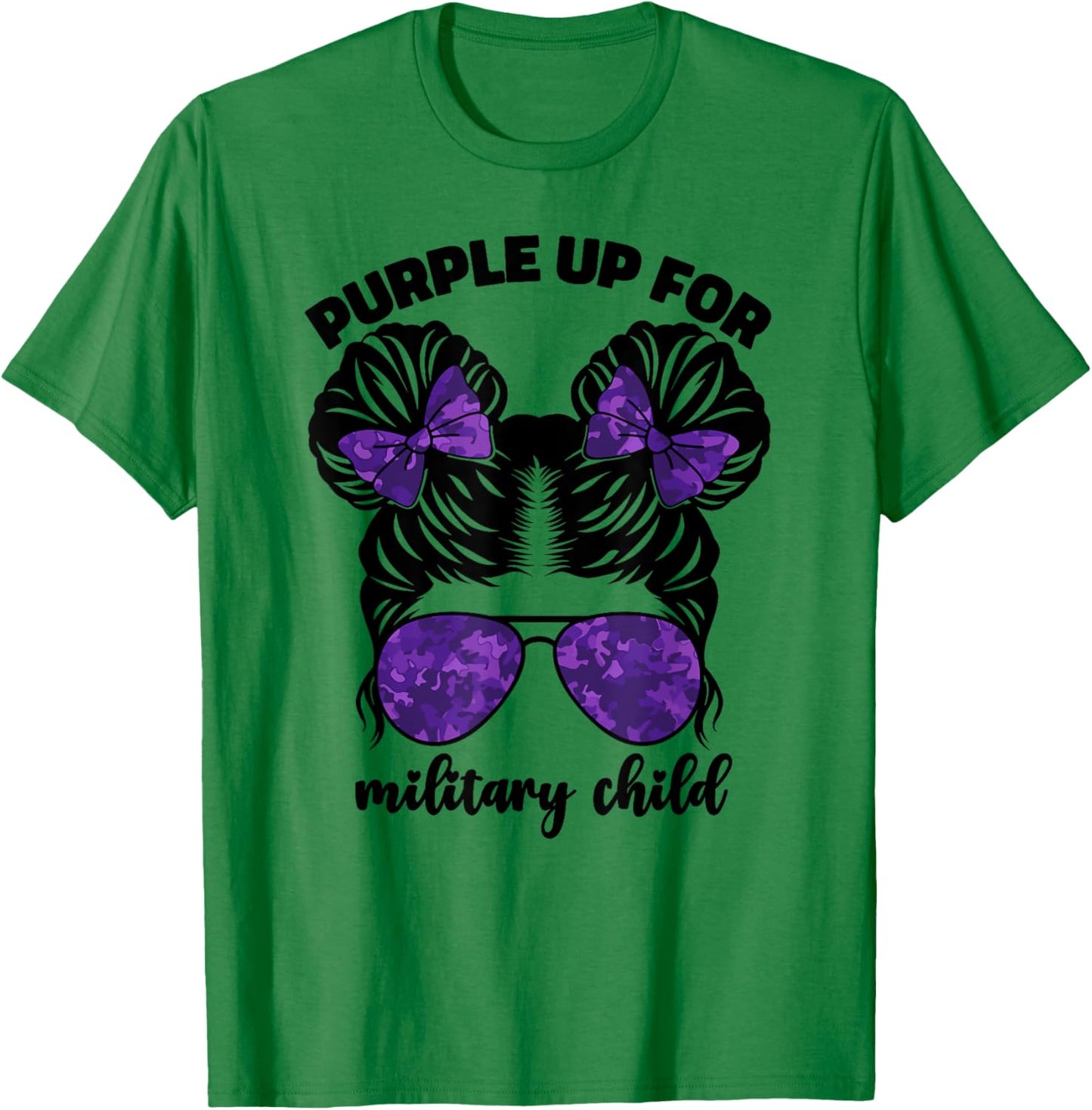 Purple Up For Military Kids Girls Month Of Military Child T-Shirt - T-Shirt | Irish Green