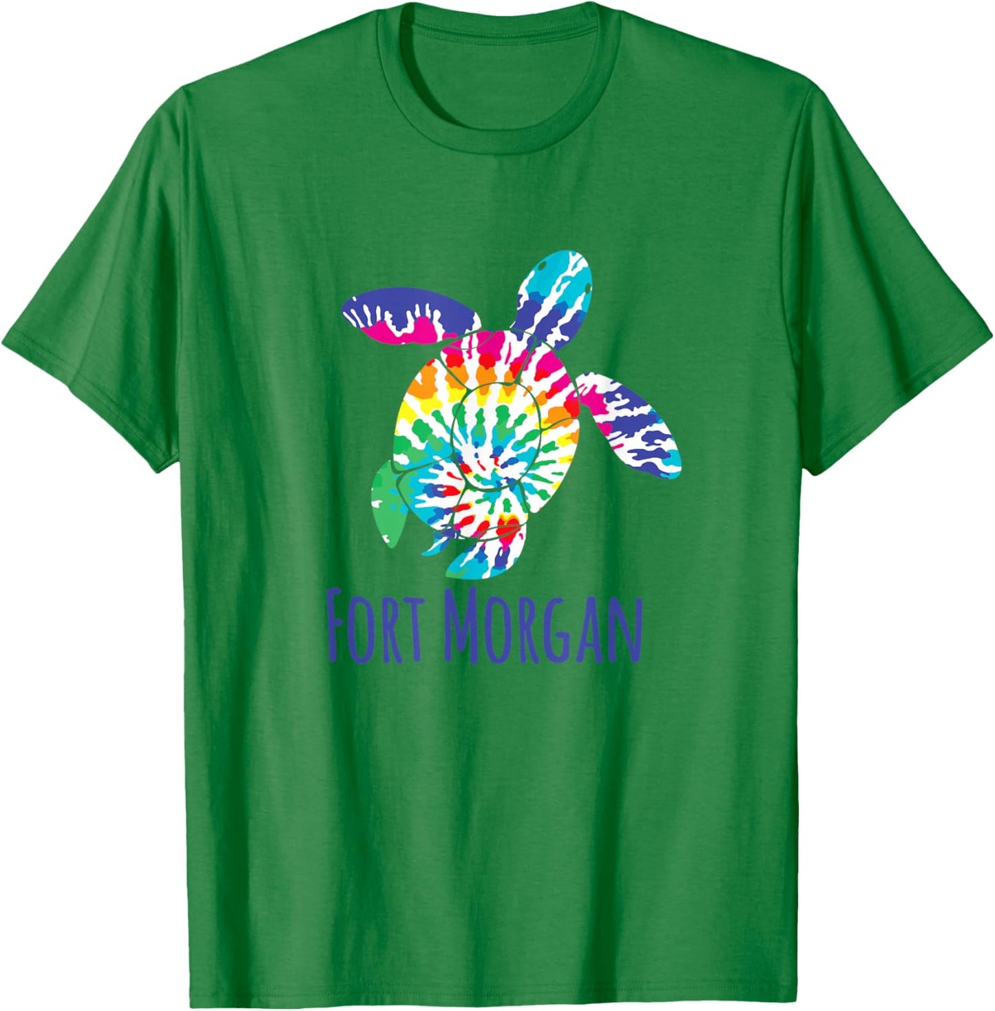 Fort Morgan Alabama Beach Tie Dye Batik Loggerhead Turtle T-Shirt - T-Shirt | Irish Green