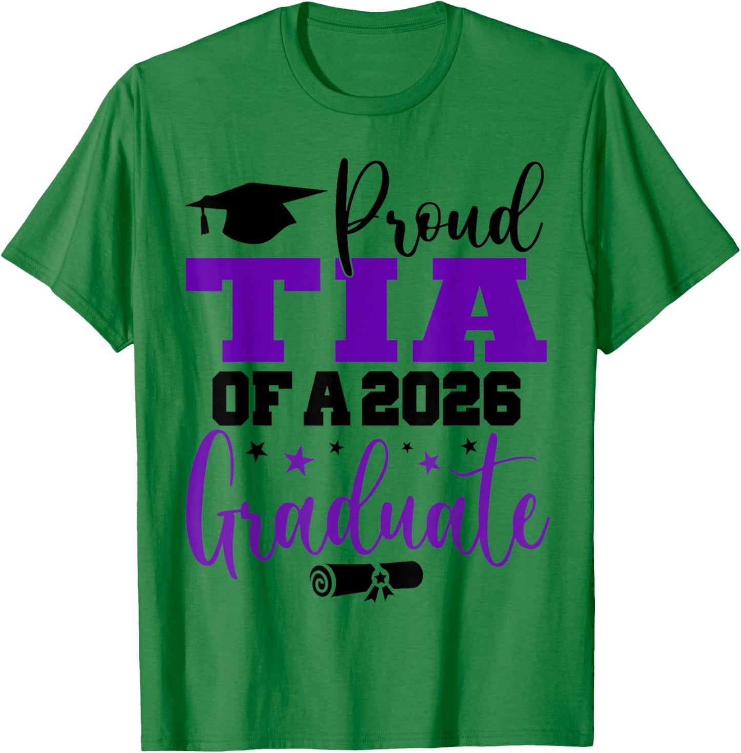 Senior 2026 Proud Tia A Class of 2026 Graduate T-Shirt - T-Shirt | Irish Green