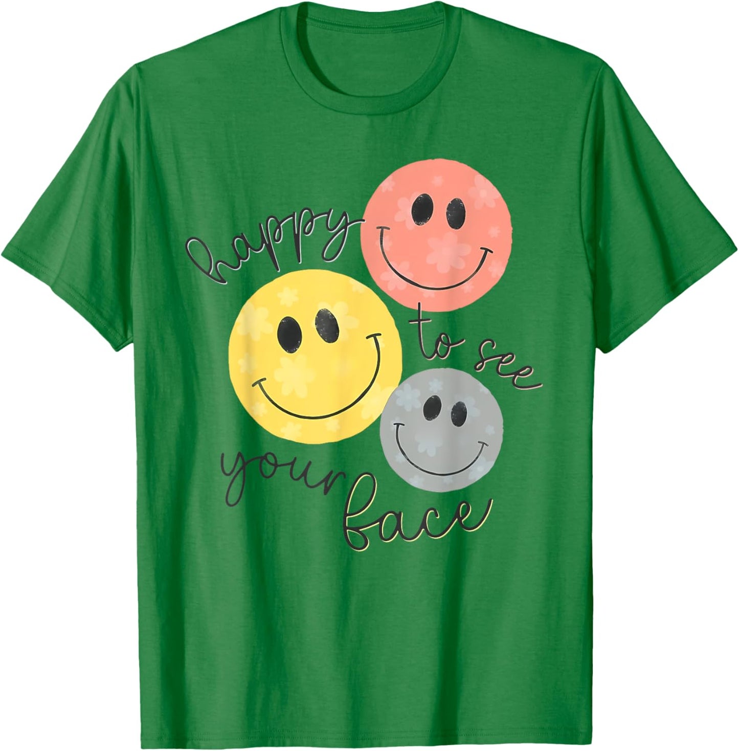 Happy To See Your Face Teacher Disco Ball Back To School T-Shirt - T-Shirt | Irish Green