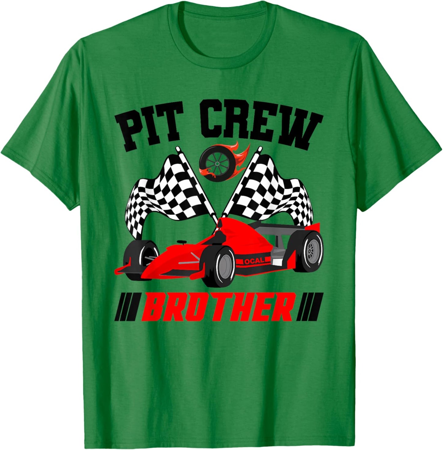 Brother Pit Crew Race Birthday Party Racing Matching Family T-Shirt - T-Shirt | Irish Green