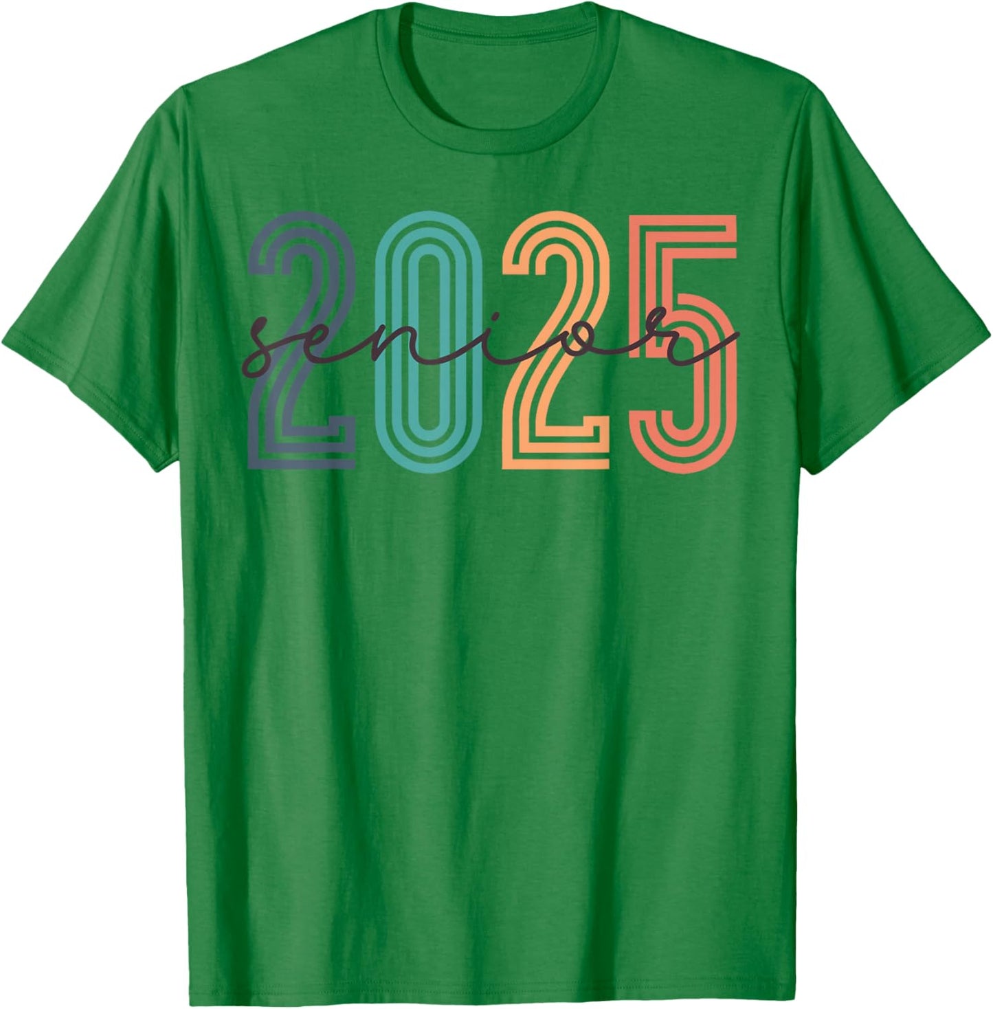 Senior 2025 Class Of 2025 Back To School Retro Graduation T-Shirt - T-Shirt | Irish Green