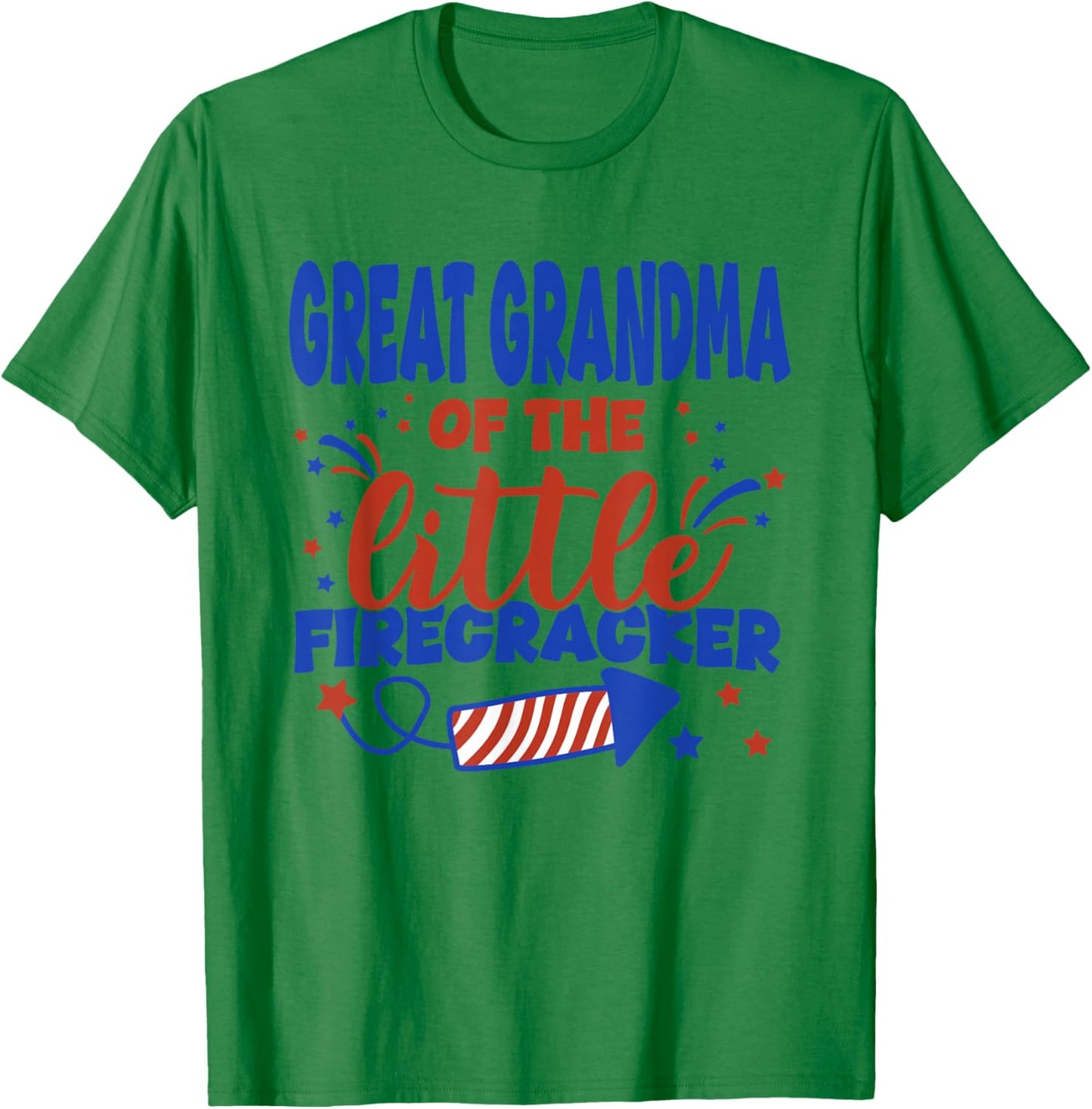 Great Grandma of The Little Firecracker Fourth of July T-Shirt - T-Shirt | Irish Green