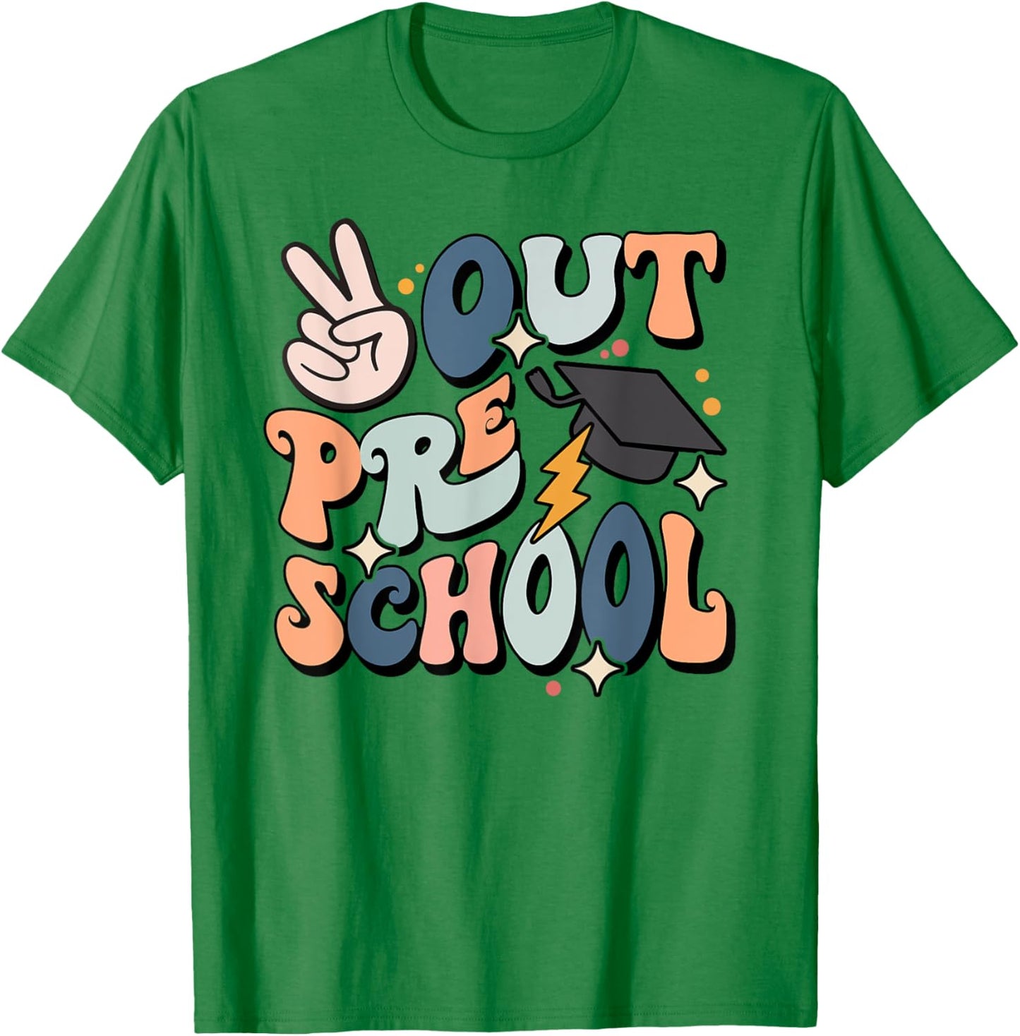 Last Day Of Preschool Smile Face Peace Out Preschool Kids T-Shirt - T-Shirt | Irish Green