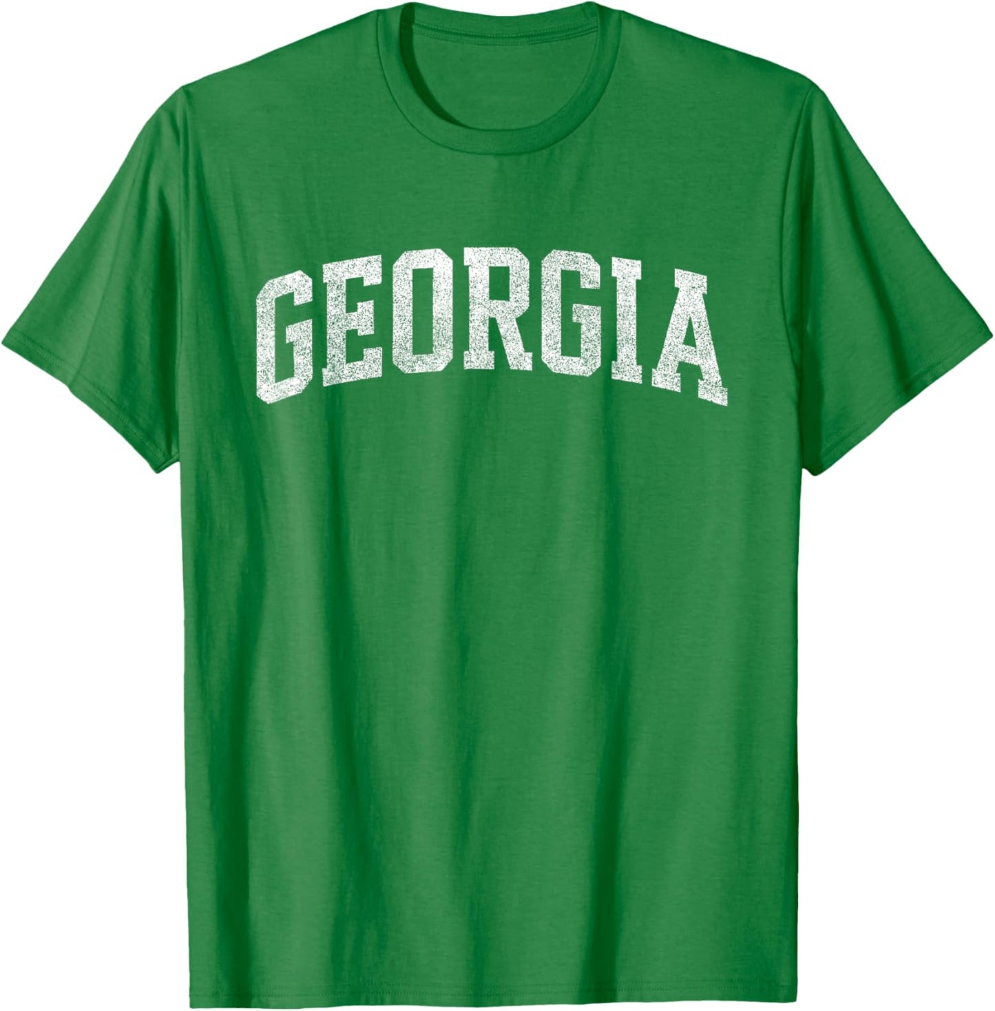 Georgia GA Vintage Athletic Sports Design Red Text T-Shirt - T-Shirt | Irish Green