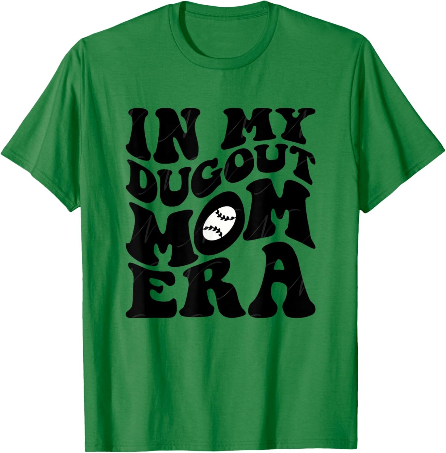 Groovy In My Dugout Mom Era Funny Baseball Mother's Day T-Shirt - T-Shirt | Irish Green