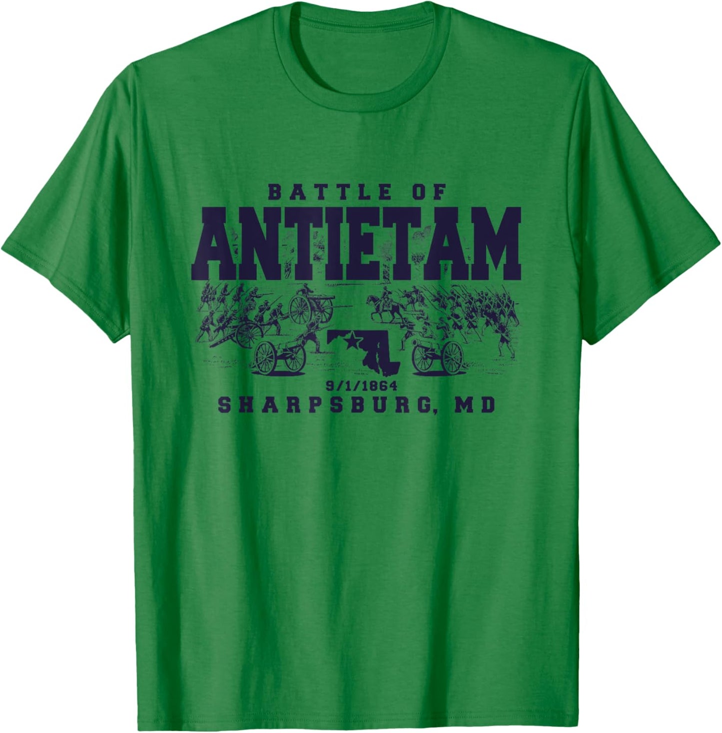 Civil War History The Battle Of Antietam Sharpsburg MD 1864 T-Shirt - T-Shirt | Irish Green