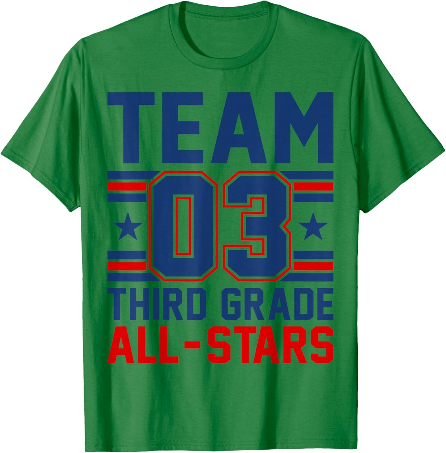 Kids Sports 03 Team Third Grade 3rd Grade All Stars Jersey T-Shirt - T-Shirt | Irish Green
