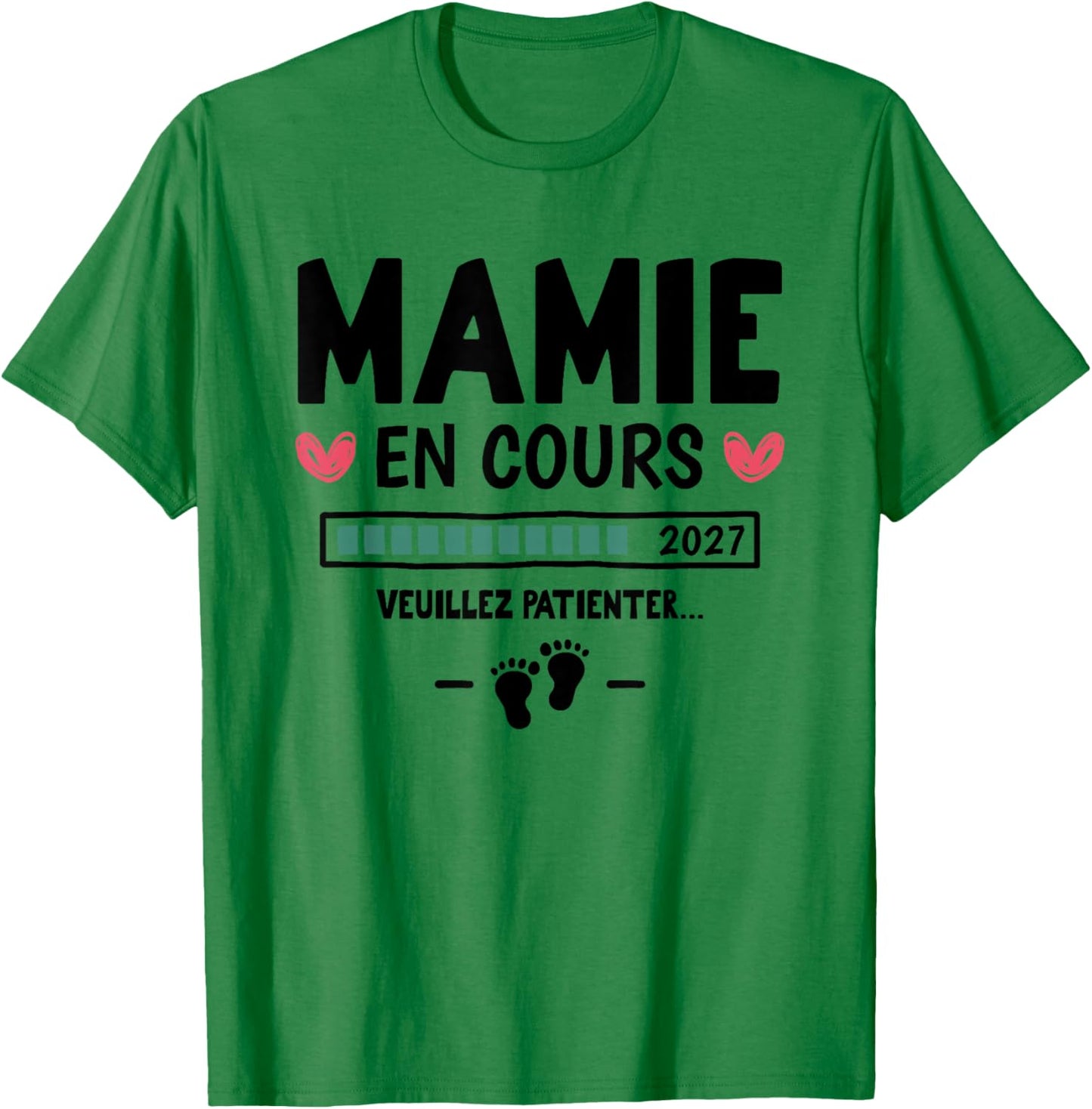 Annonce Grossesse Futur Grand Parent - Mamie en Cours 2027 T-Shirt - T-Shirt | Irish Green