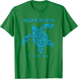 Miami Beach Florida Sea Turtle Boys Girls Toddler T-Shirt - T-Shirt | Irish Green