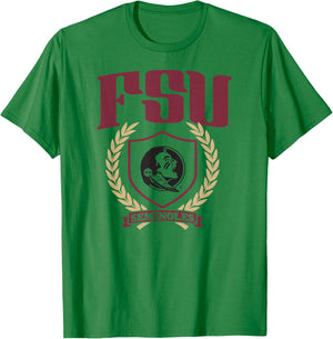 Florida State Seminoles Laurel Banner Officially Licensed T-Shirt - T-Shirt | Irish Green