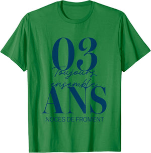 Couple Gift 3 Years Wedding - Wheat Wedding T-Shirt - T-Shirt | Irish Green