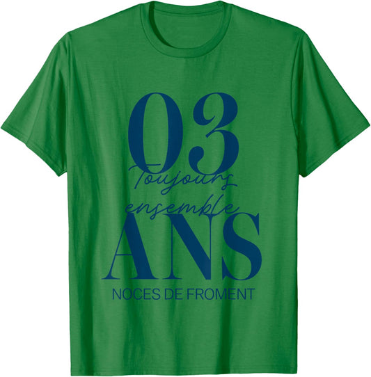 Couple Gift 3 Years Wedding - Wheat Wedding T-Shirt - T-Shirt | Irish Green