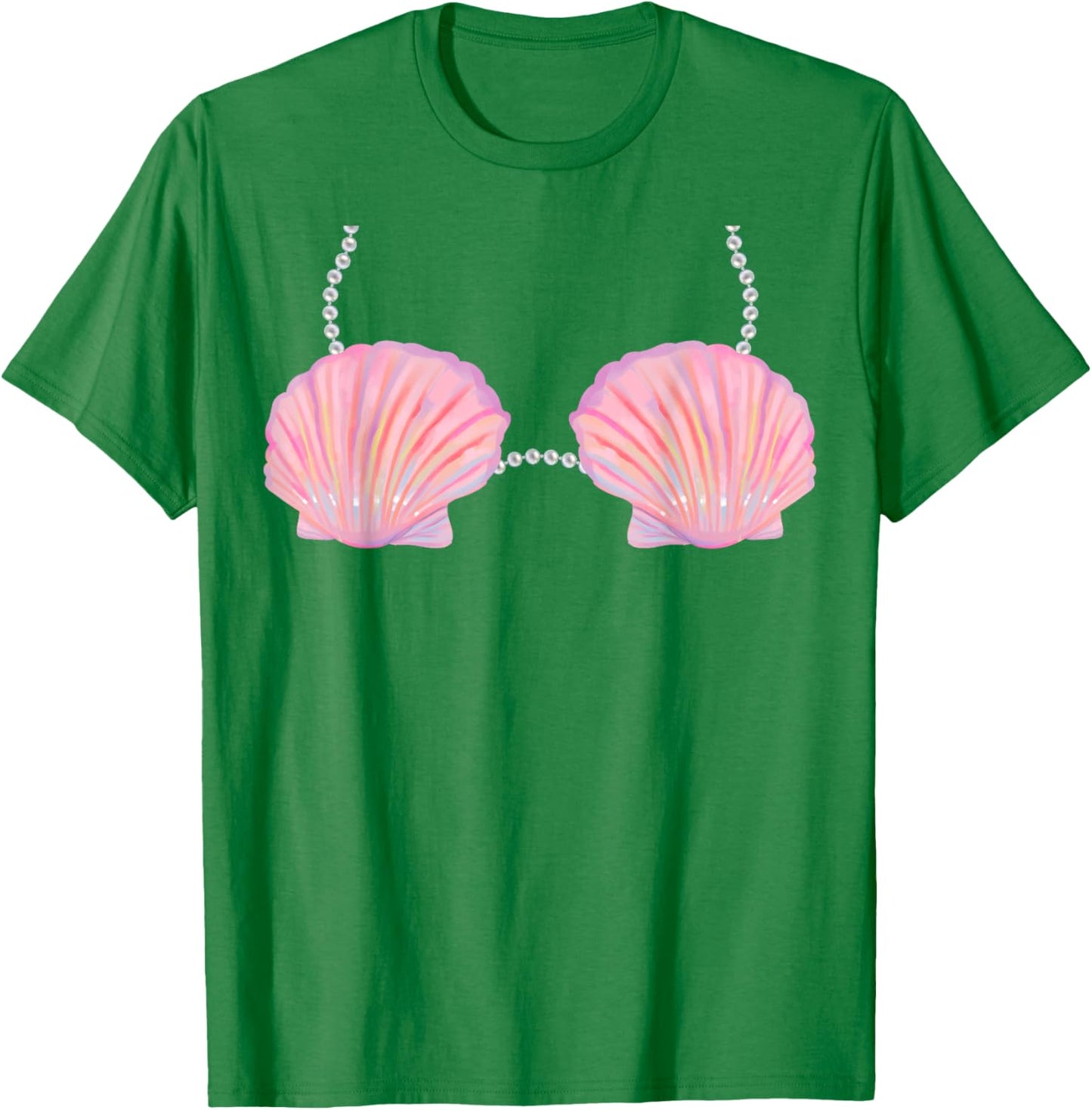 Mermaid Bra Lazy Halloween Costume T-Shirt - T-Shirt | Irish Green